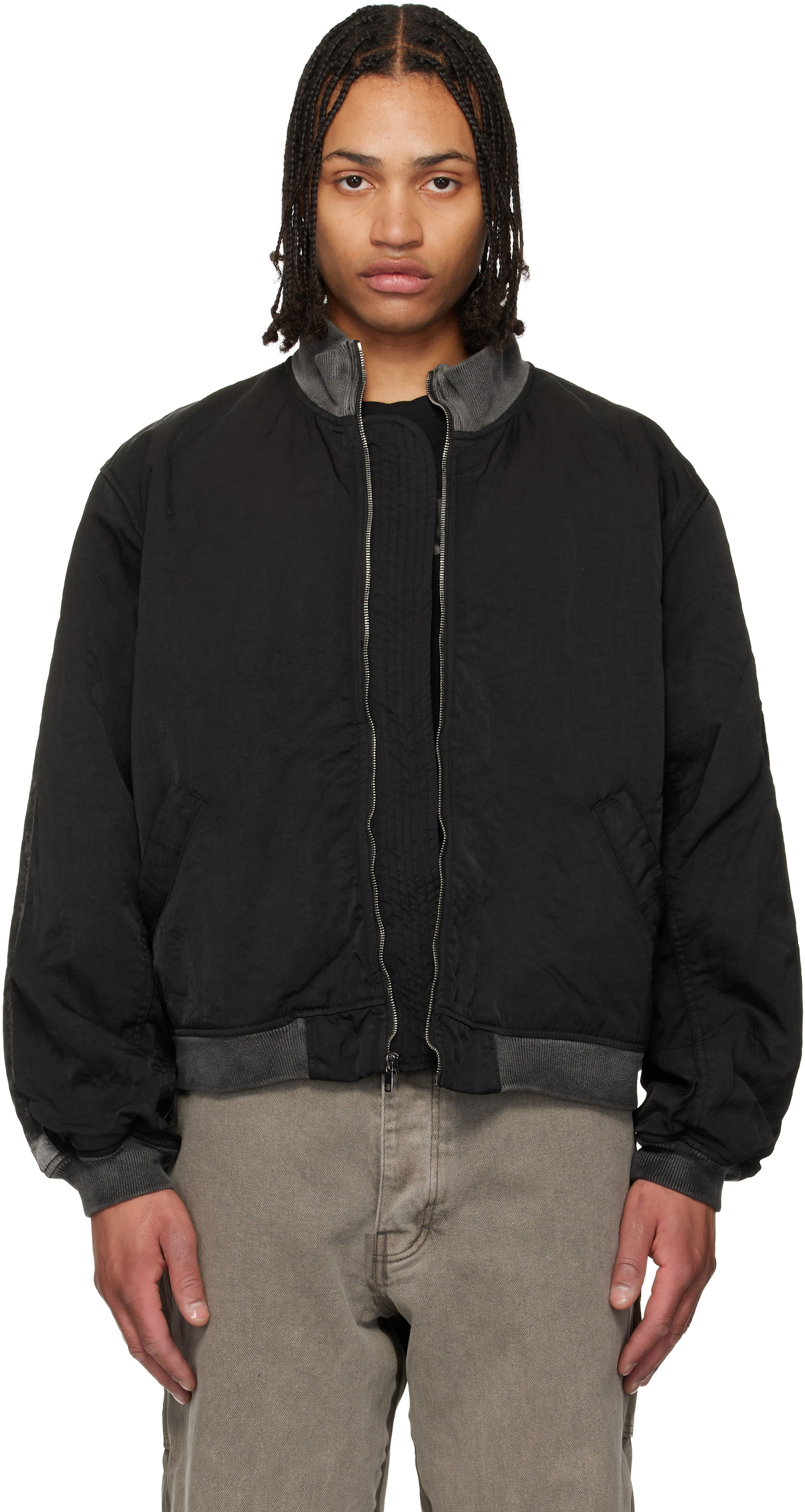 ALEXANDER DIGENOVA: Black RL-Bomber Jacket | SSENSE