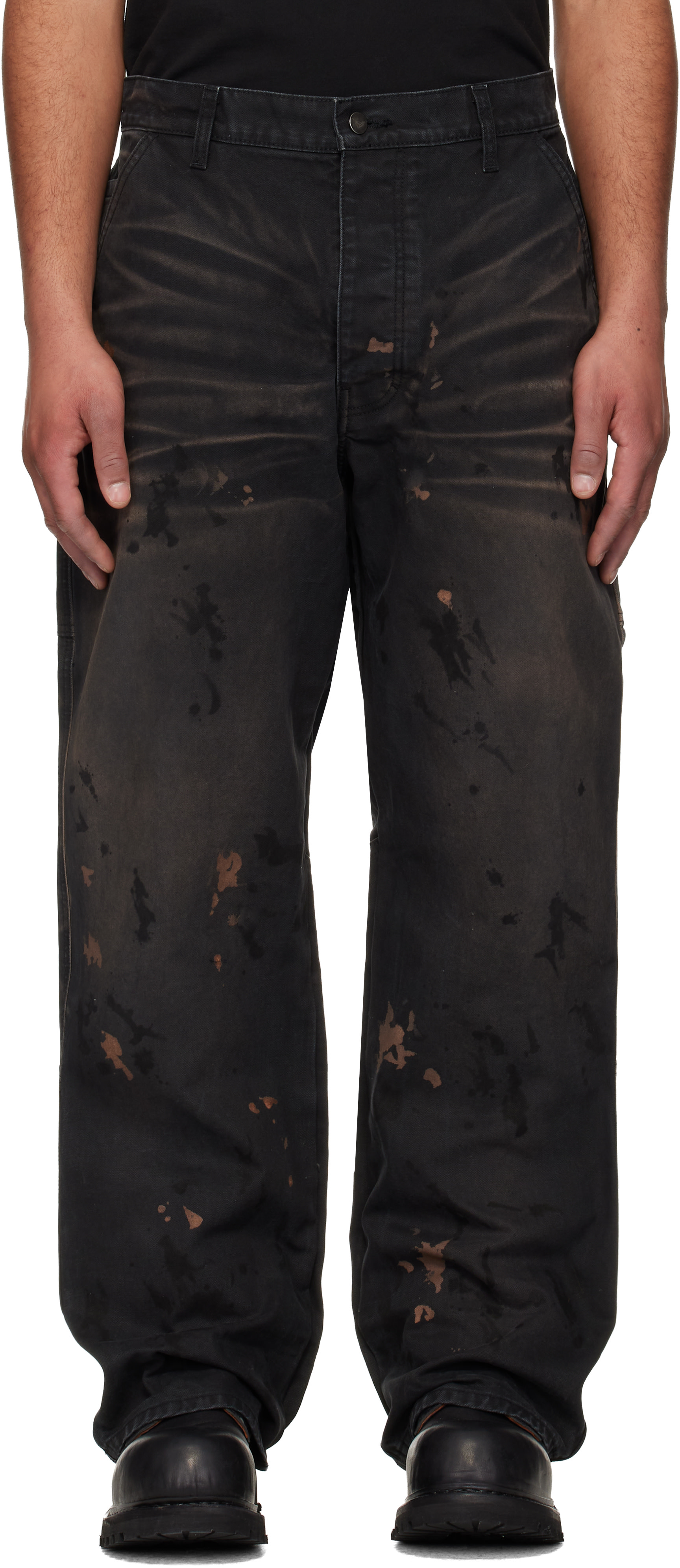 ALEXANDER DIGENOVA: Black Underground Painter Trousers | SSENSE