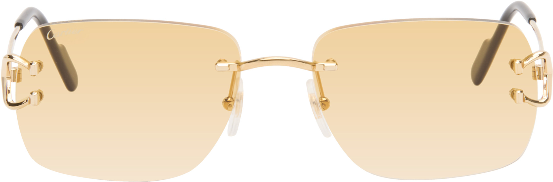 Cartier ゴールドフレーム サングラス Cartier: ゴールド Classic C Motif サングラス | SSENSE 日本