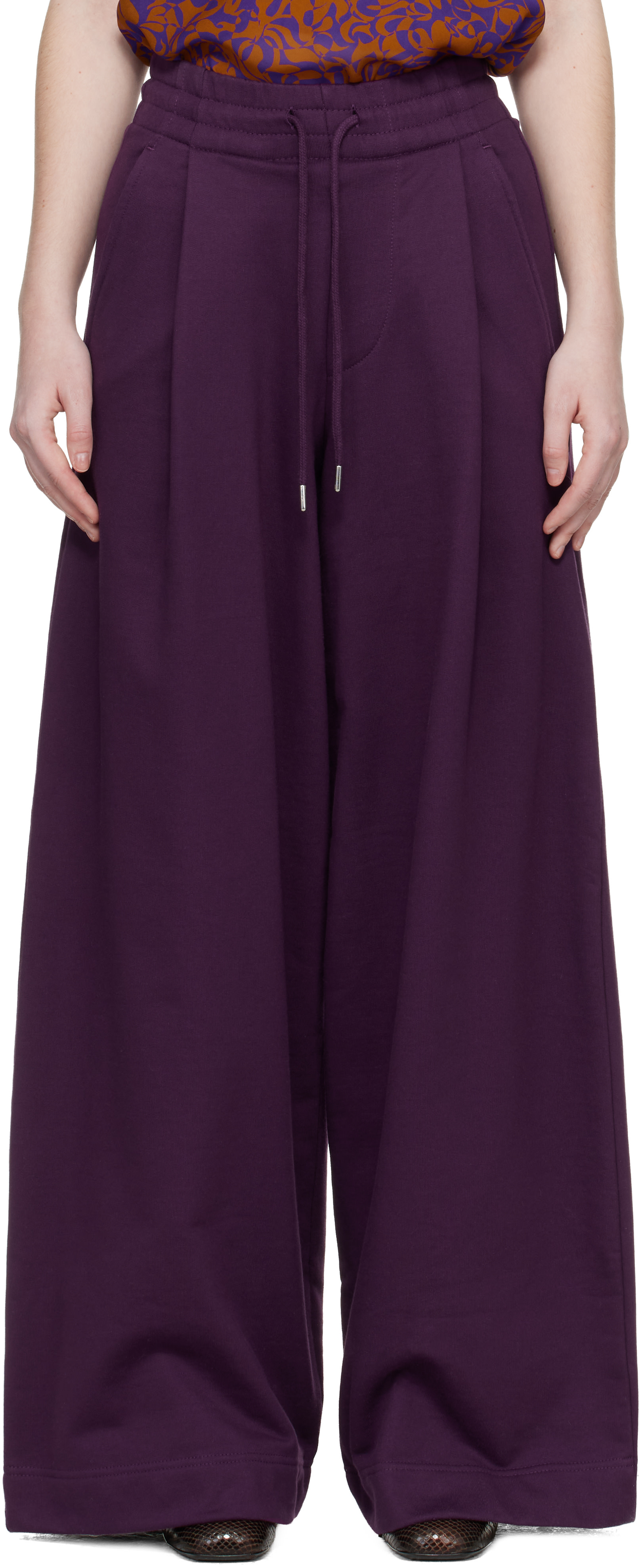Dries Van Noten: Purple Loose Sweatpants | SSENSE