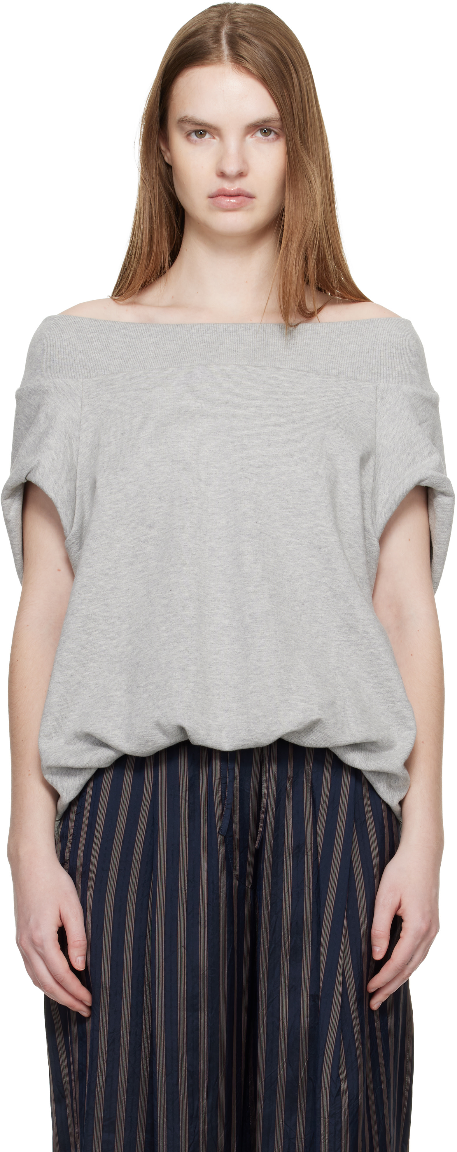 dries van noten グレー ウエストバッグ Dries Van Noten: Gray Cocoon Sweatshirt | SSENSE