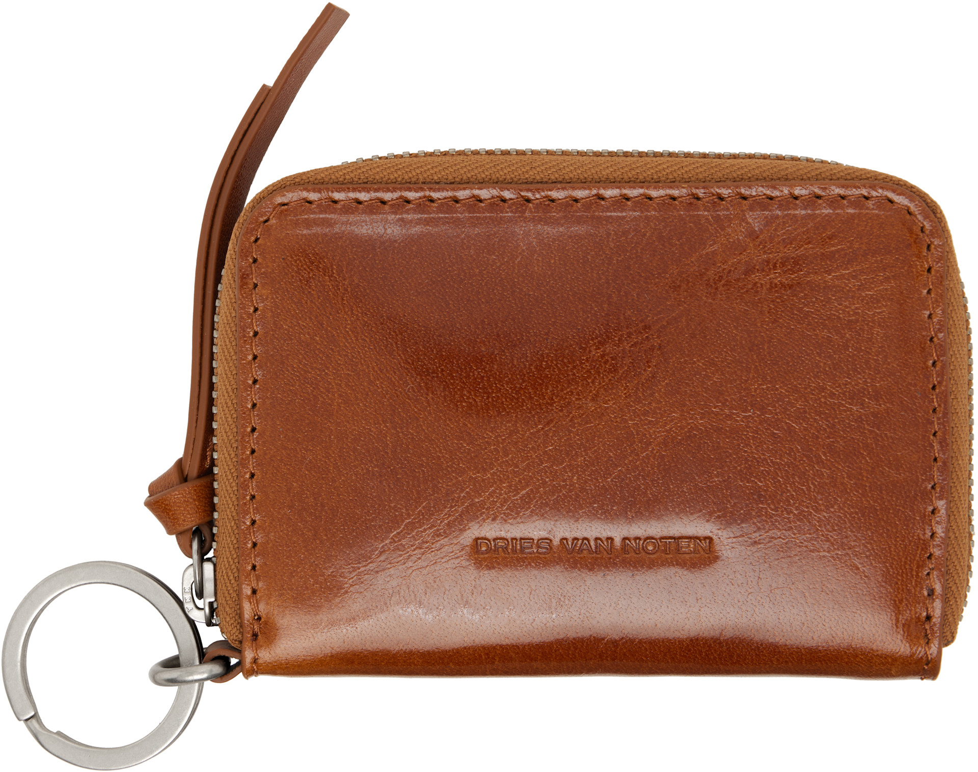 Dries Van Noten: Brown Zip Wallet | SSENSE
