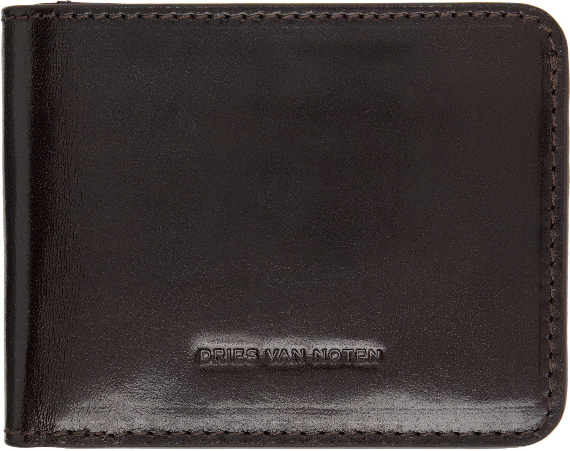 Dries Van Noten: Gray Leather Wallet | SSENSE
