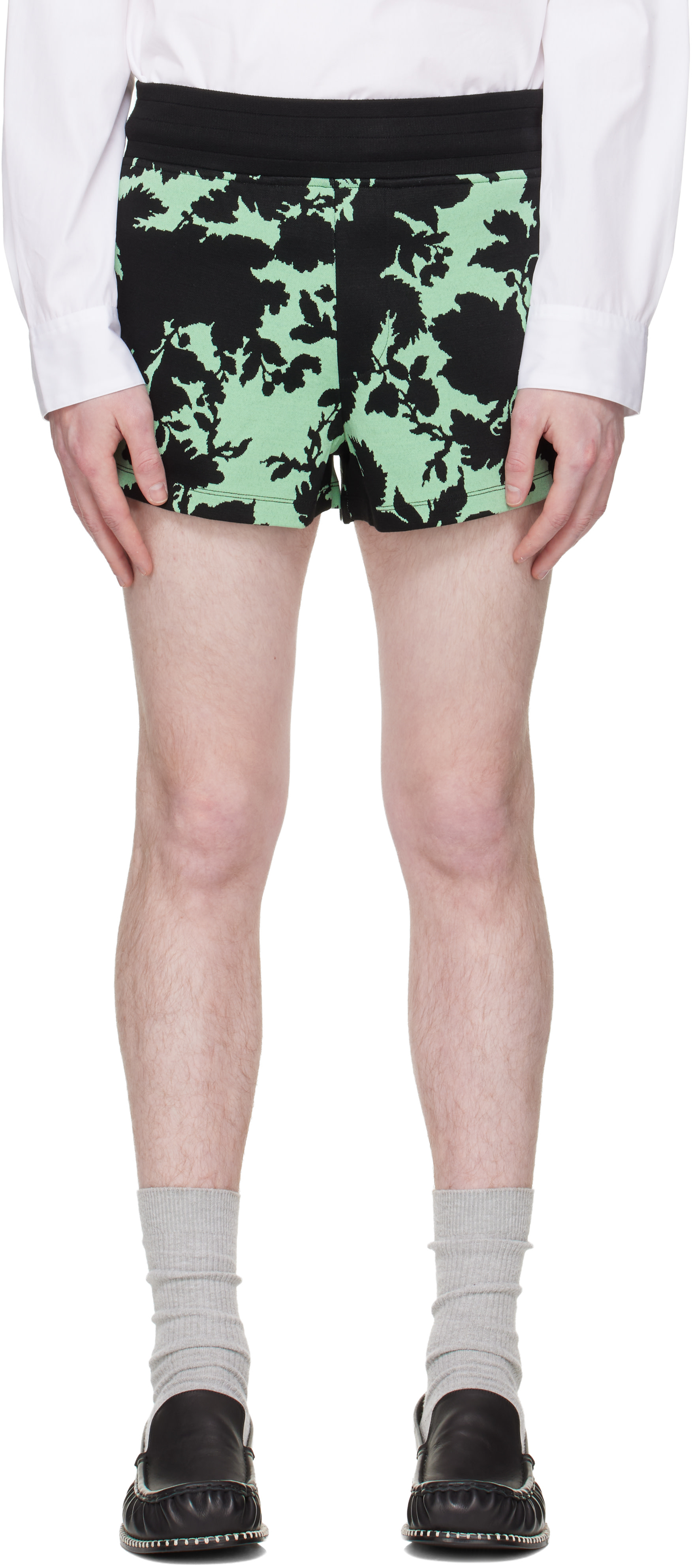 dries van noten 22ss ワイドショーツ　レーヨン メンズ用 Dries Van Noten ショートパンツ | SSENSE 日本