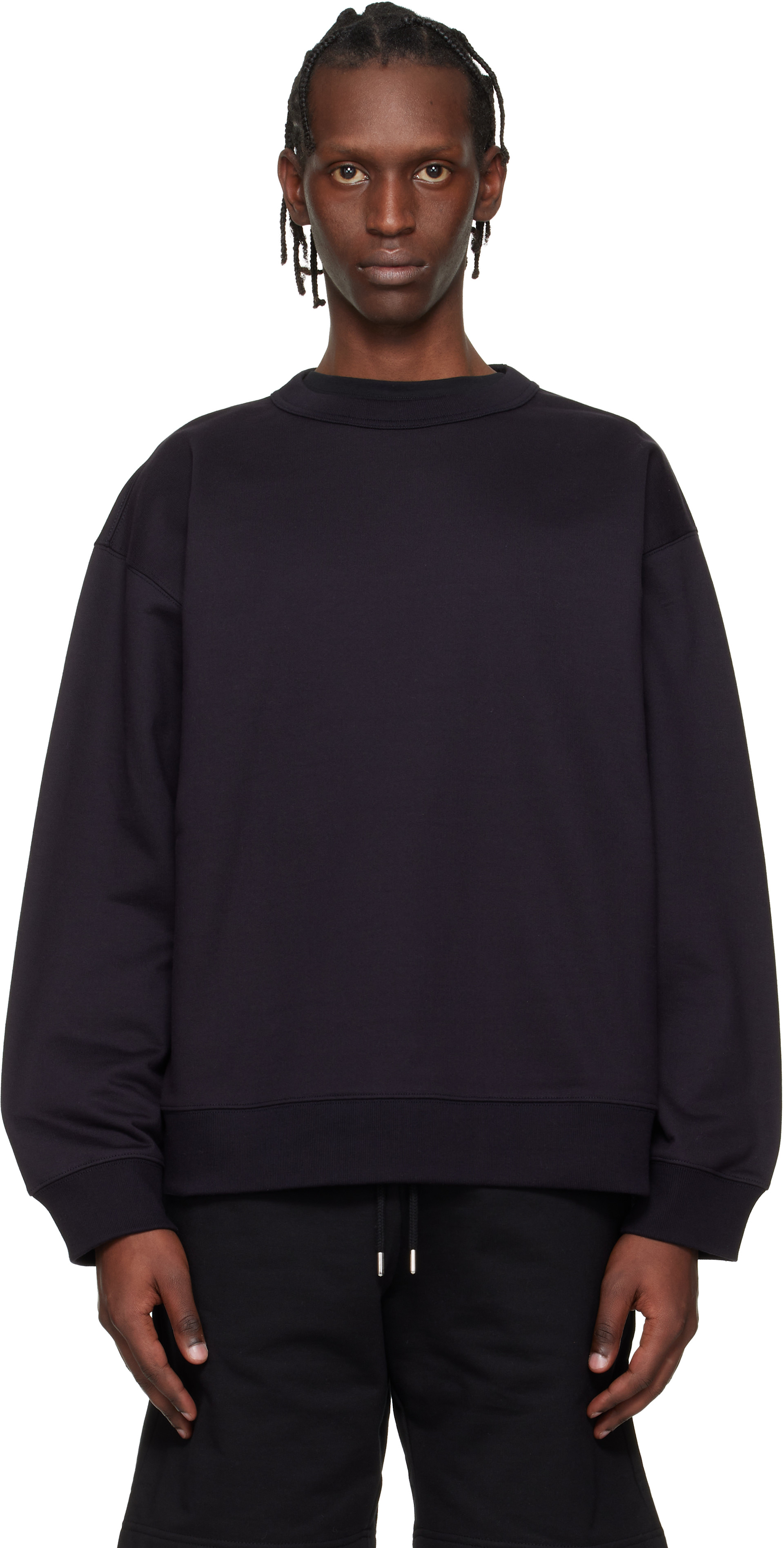 Dries Van Noten: Navy Oversized Sweatshirt | SSENSE Dries Van Noten: Navy Oversized Sweatshirt | SSENSE