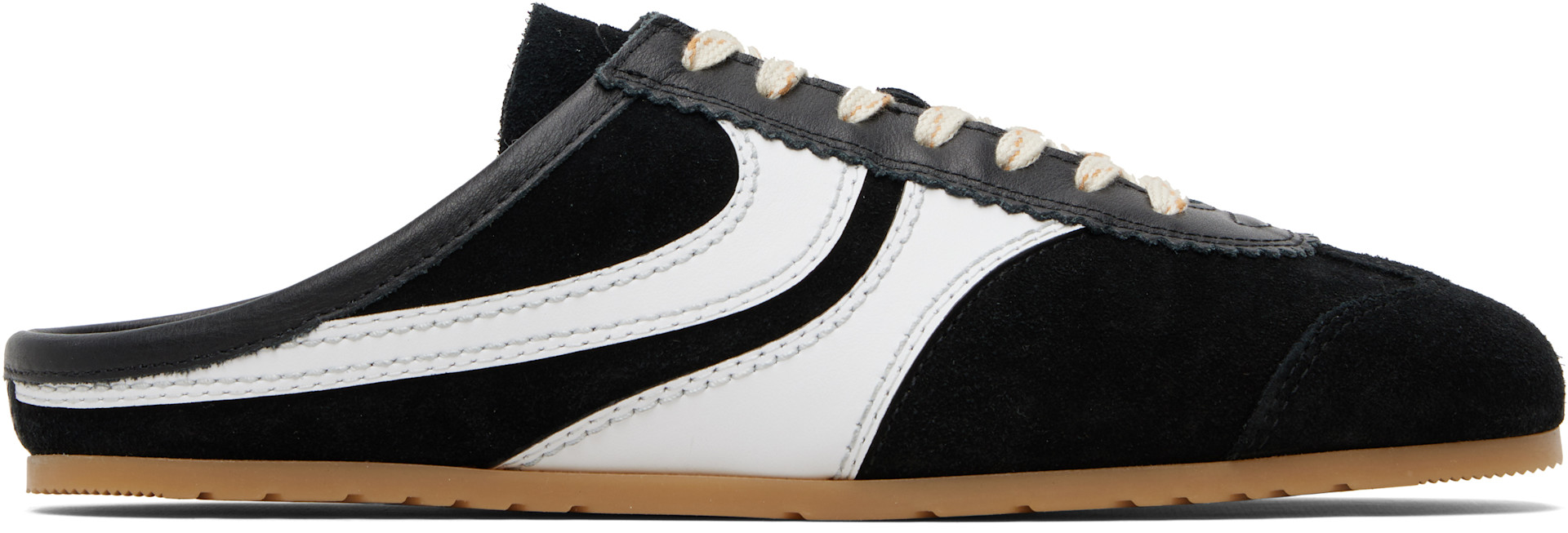 Dries Van Noten: Black Suede Sneaker Mule Loafers | SSENSE