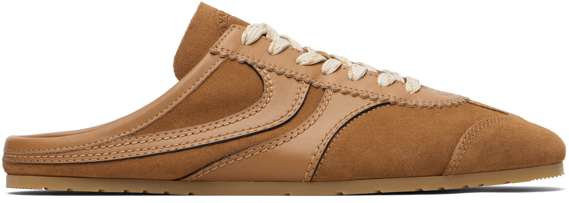 Dries Van Noten: Brown Suede Mule Sneakers | SSENSE