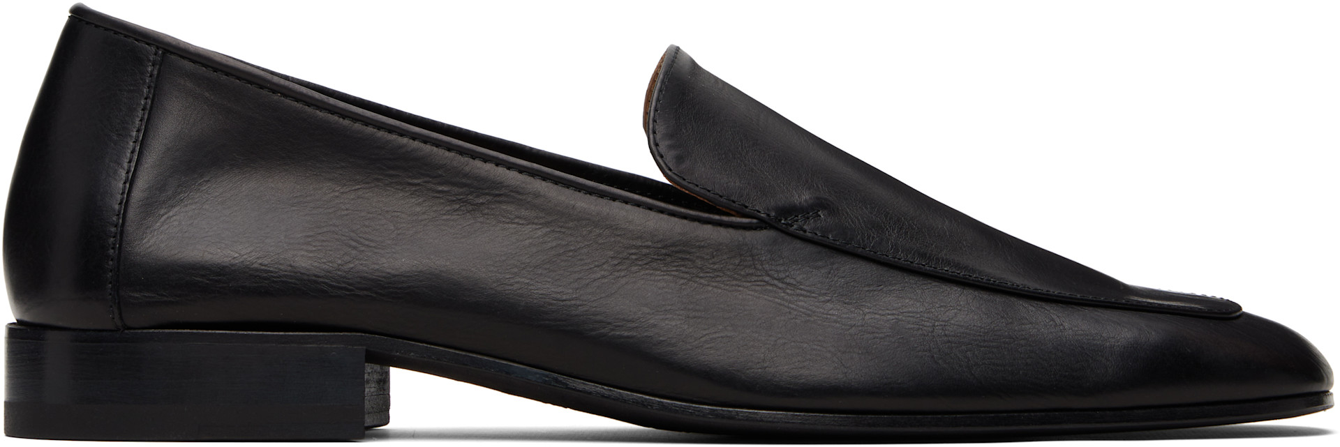 Dries Van Noten: Black Leather Loafers | SSENSE