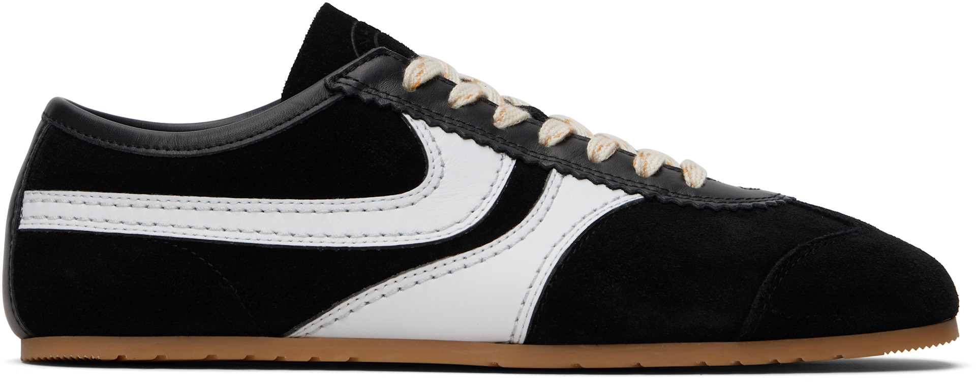 Dries Van Noten: Black & White Suede Sneakers | SSENSE