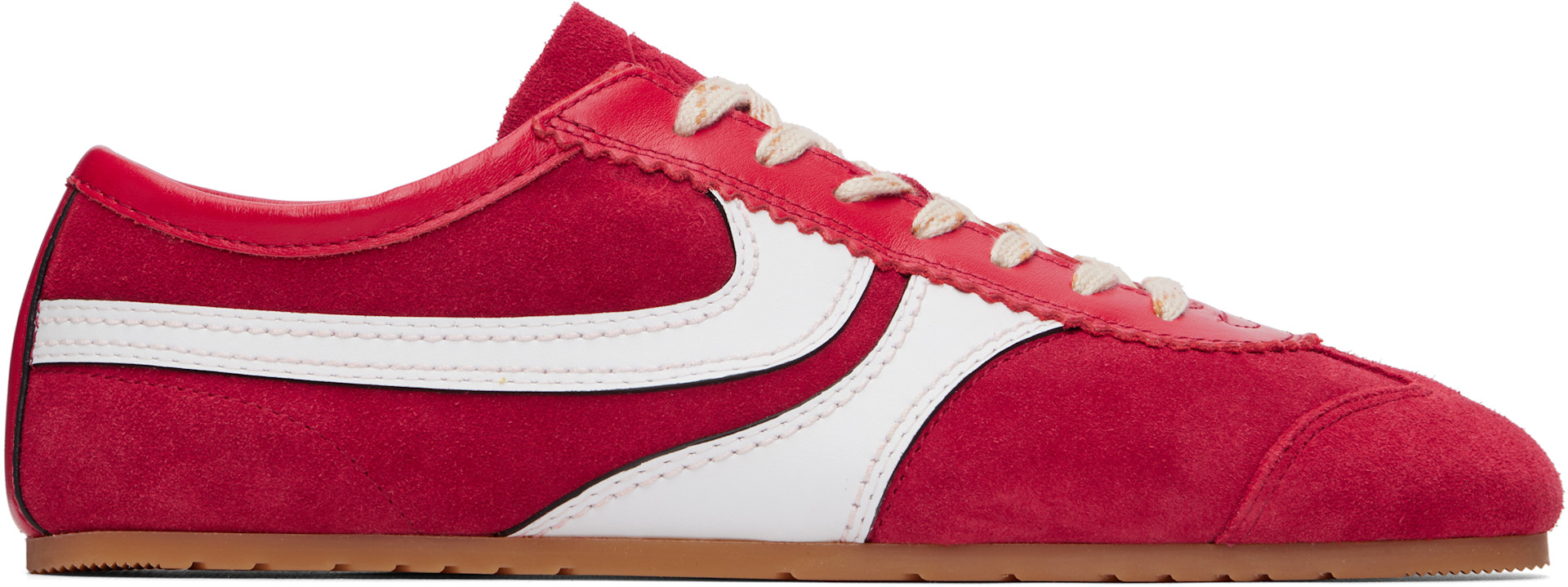 Dries Van Noten: Red Suede Sneakers | SSENSE