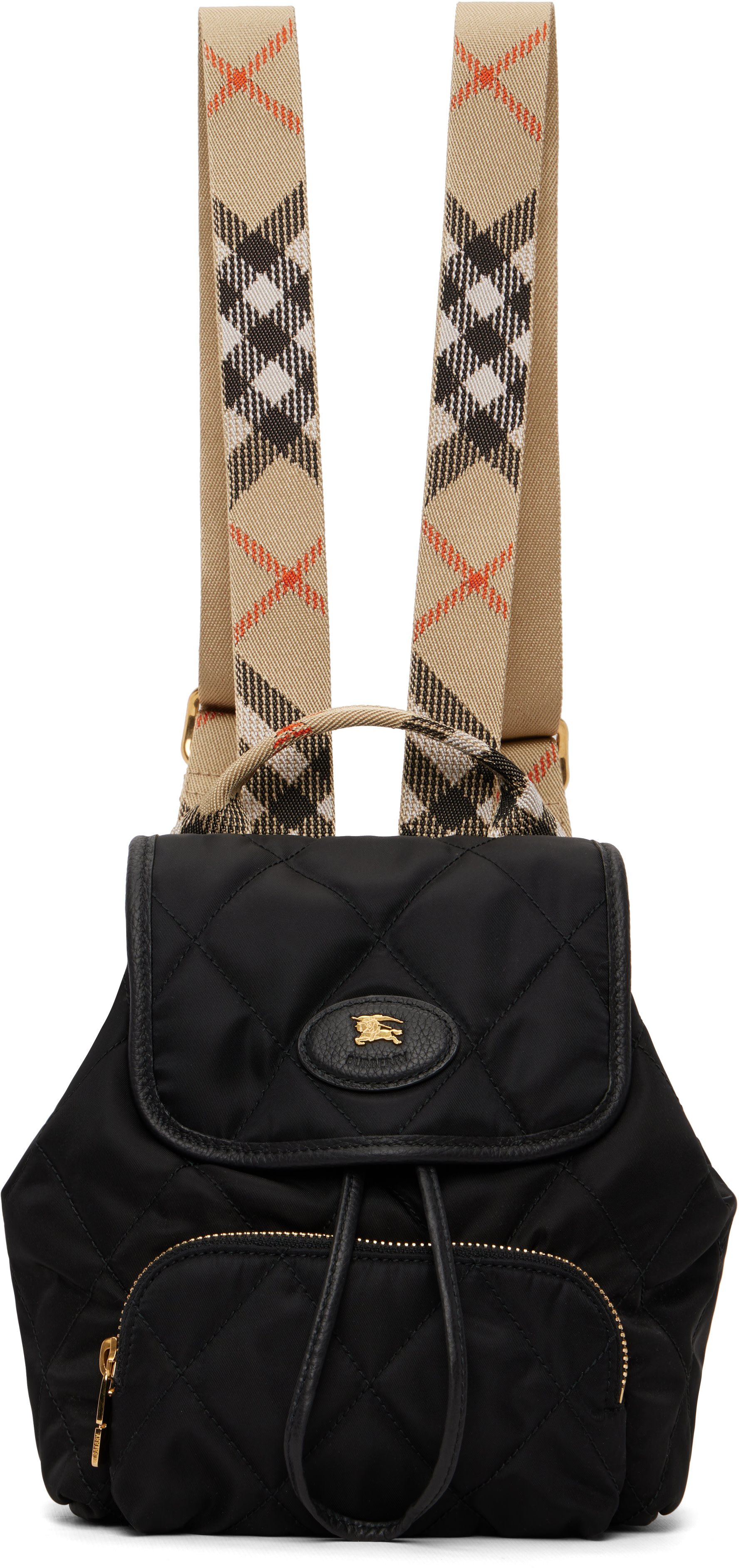 Burberry: Black Mini Horseshoe Backpack​ | SSENSE Canada