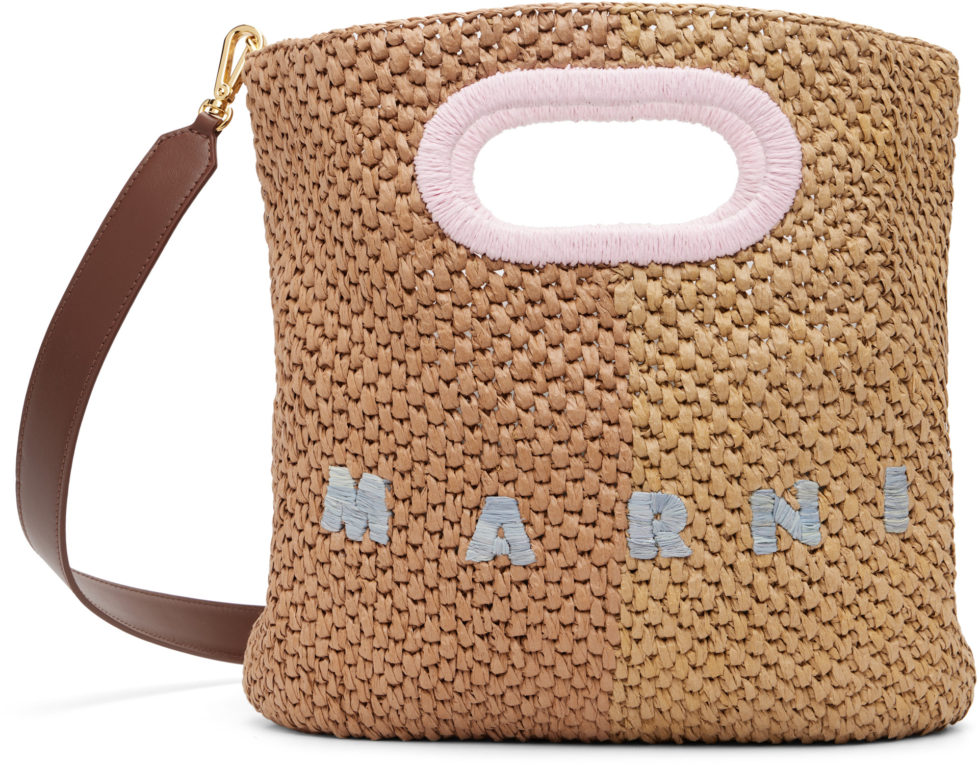 ruisです❣️  MARNI ラフィアバッグ Marni: ブラウン Seaside ペーパー ラフィア バッグ | SSENSE 日本