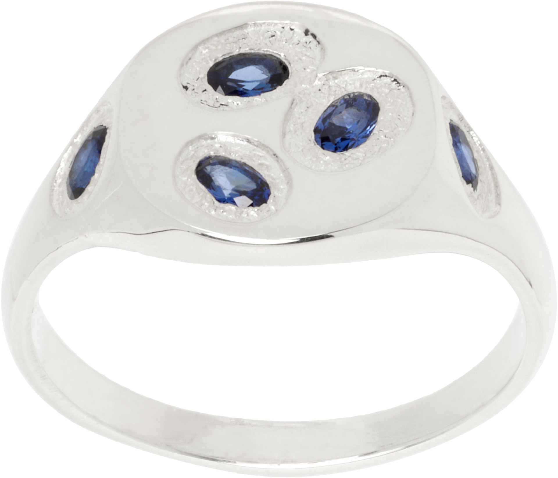 Bleue Burnham: Mini Oval Chloroplast Signet Ring | SSENSE