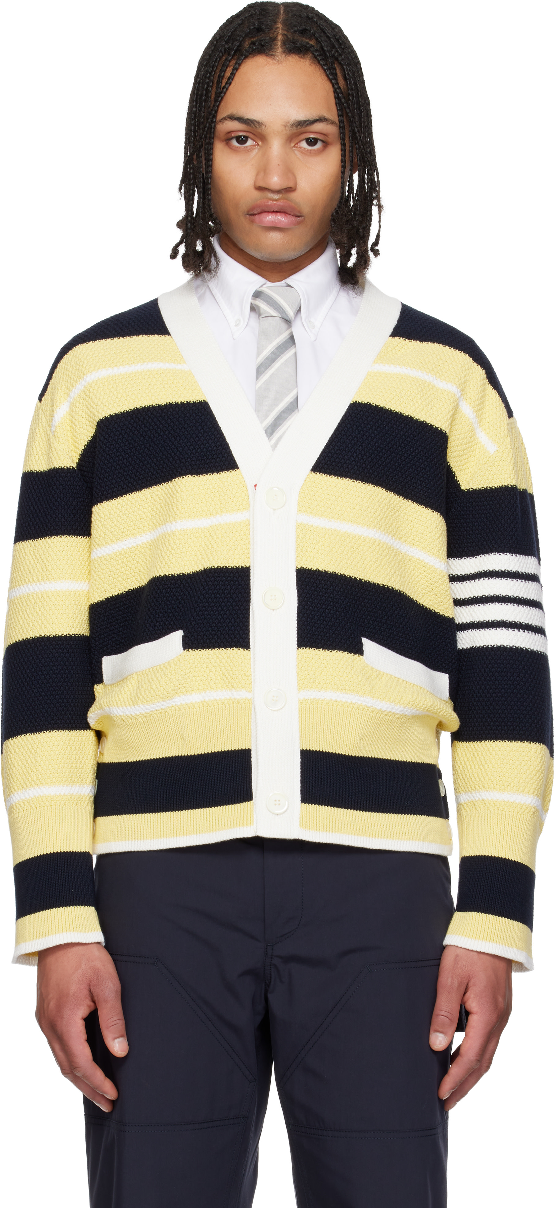トムブラウン カーディガン メンズ ブラック 4サイズ メンズ用 Thom Browne カーディガン | SSENSE 日本