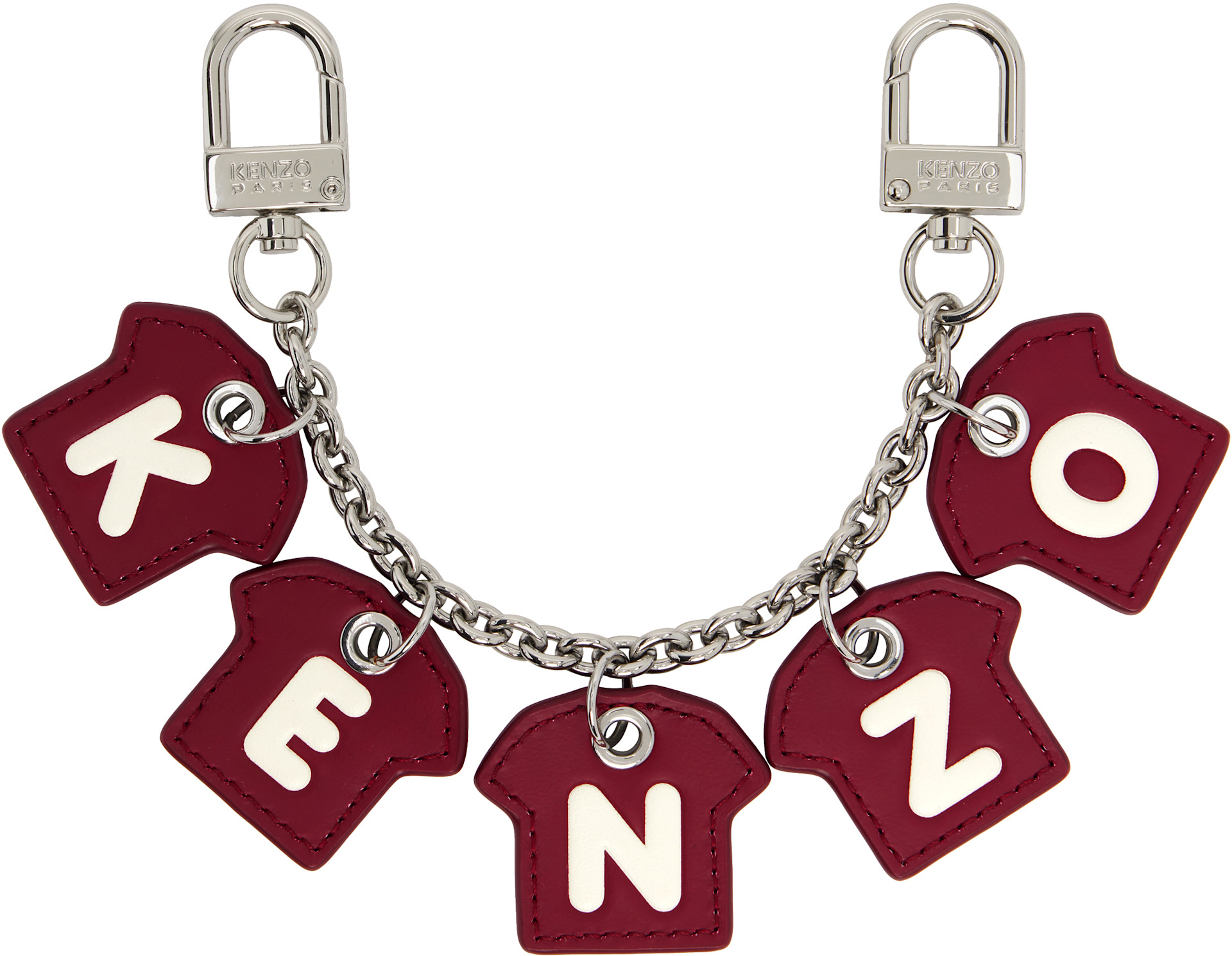 Kenzo: Burgundy Kenzo Paris Kenzo Chain Charm Keychain | SSENSE Mexico
