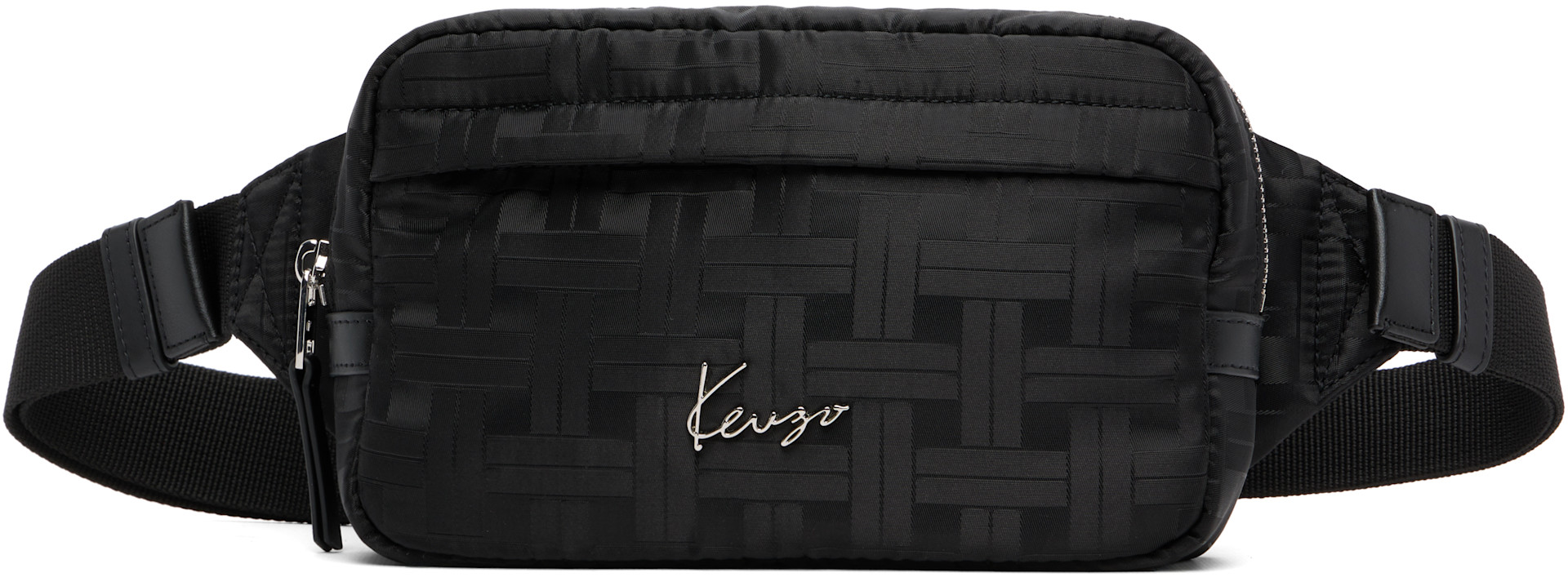 KENZO レザー ファニーパック 黒 Kenzo: Black Kenzo Paris 'KENZO Mura' Belt Bag | SSENSE