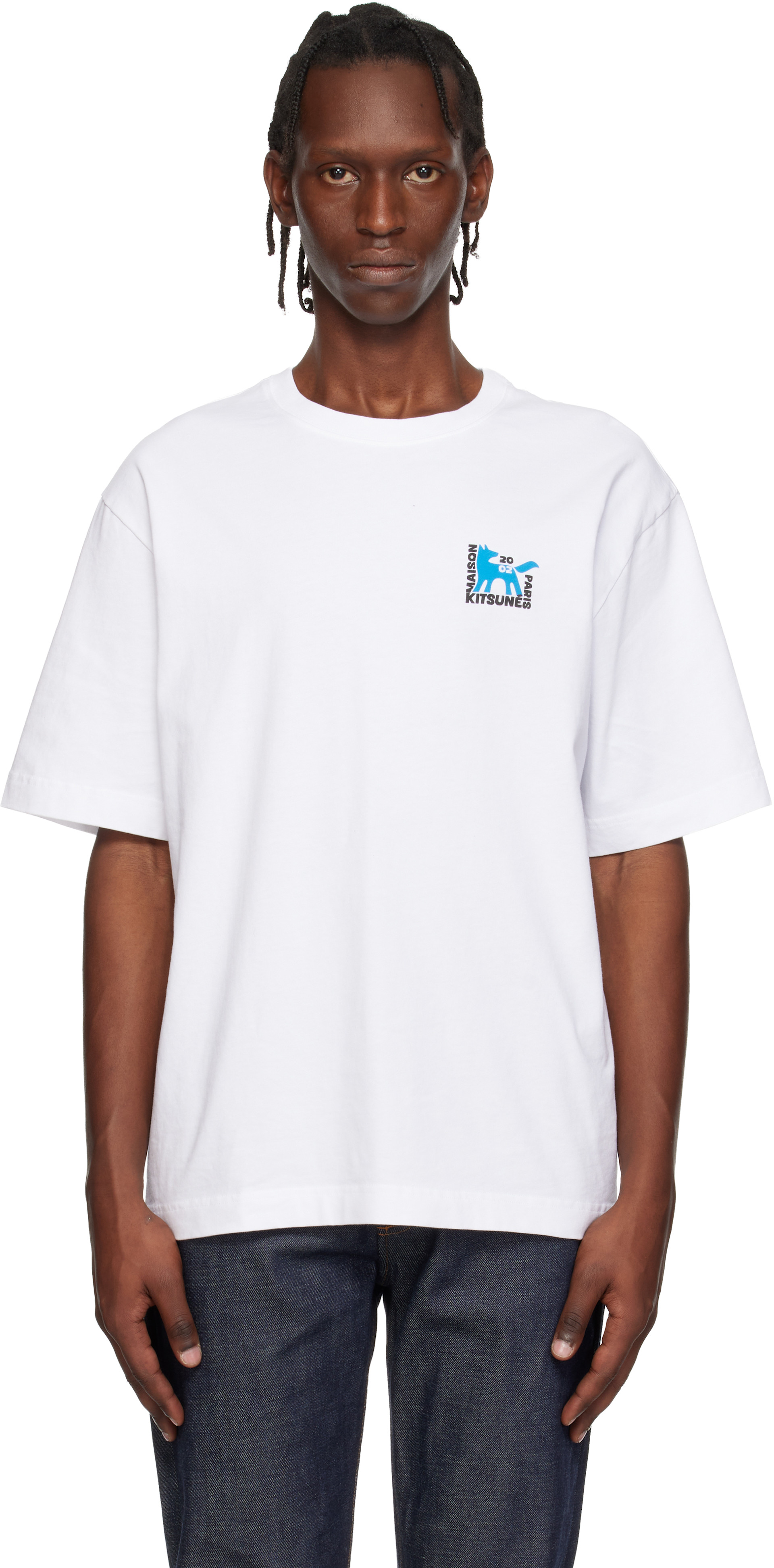 Maison Kitsuné: ホワイト Gallery Fox オーバーサイズ Tシャツ