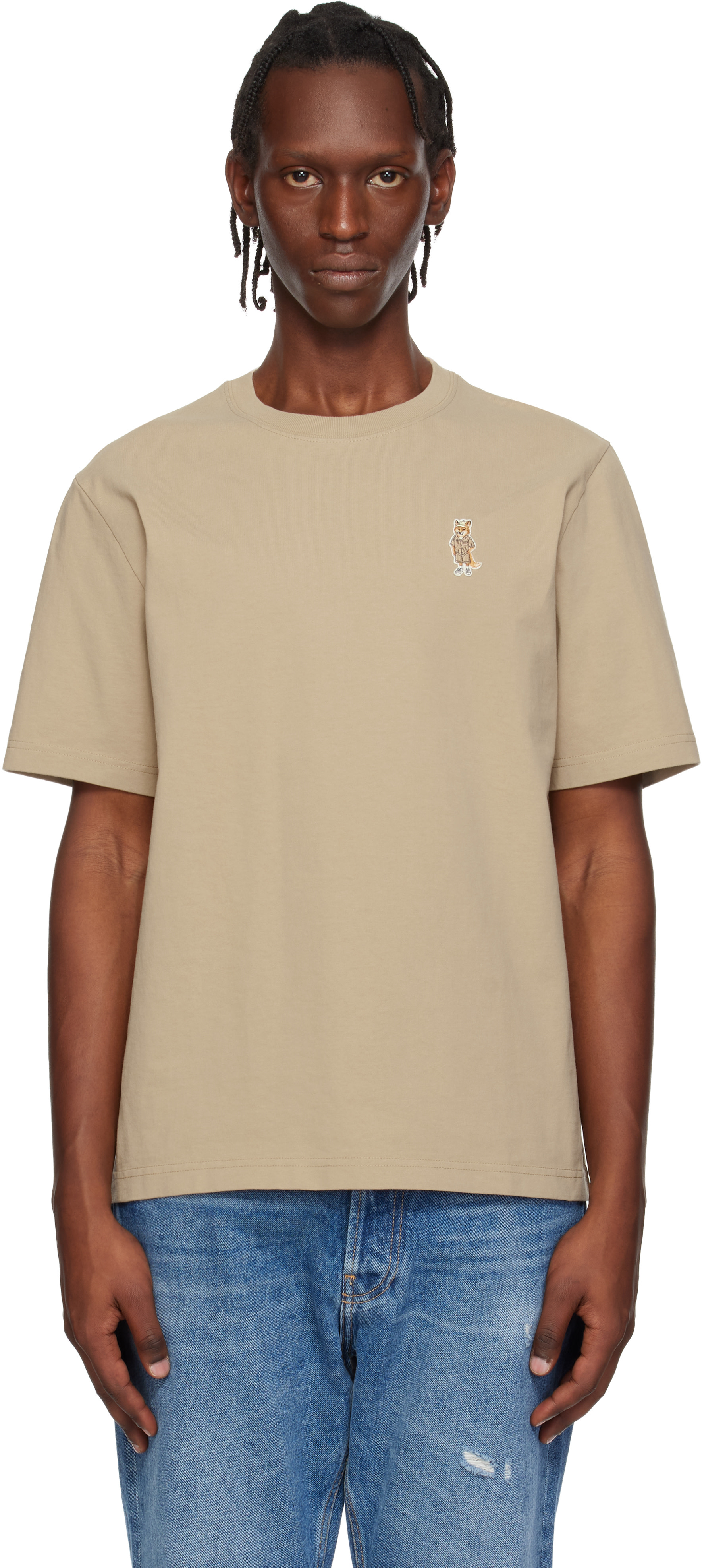 Maison Kitsunéのベージュ Dressed Fox コンフォート Tシャツがセール中