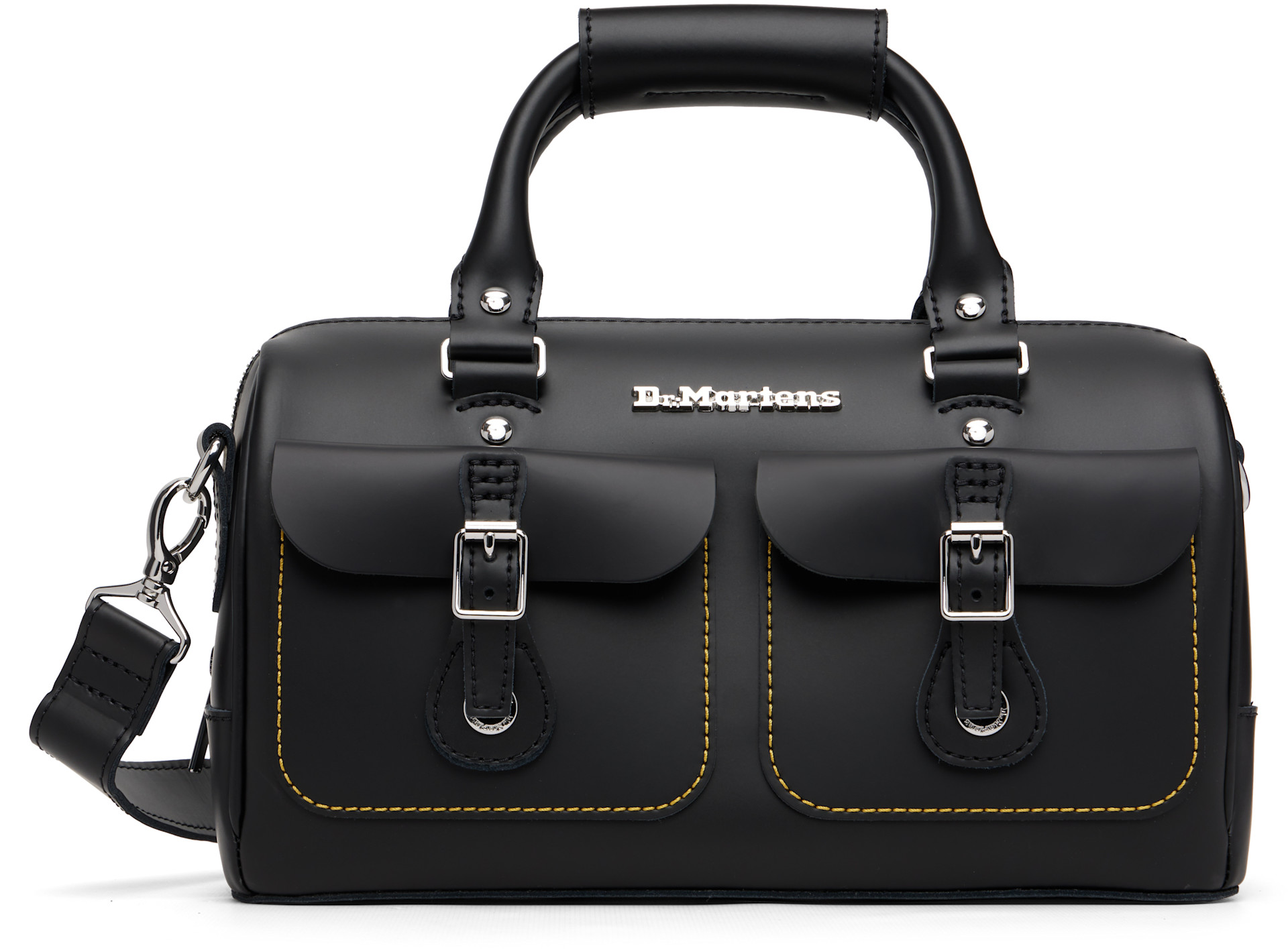 Dr. Martens: Black Kieve Leather Top Handle Bag | SSENSE Canada