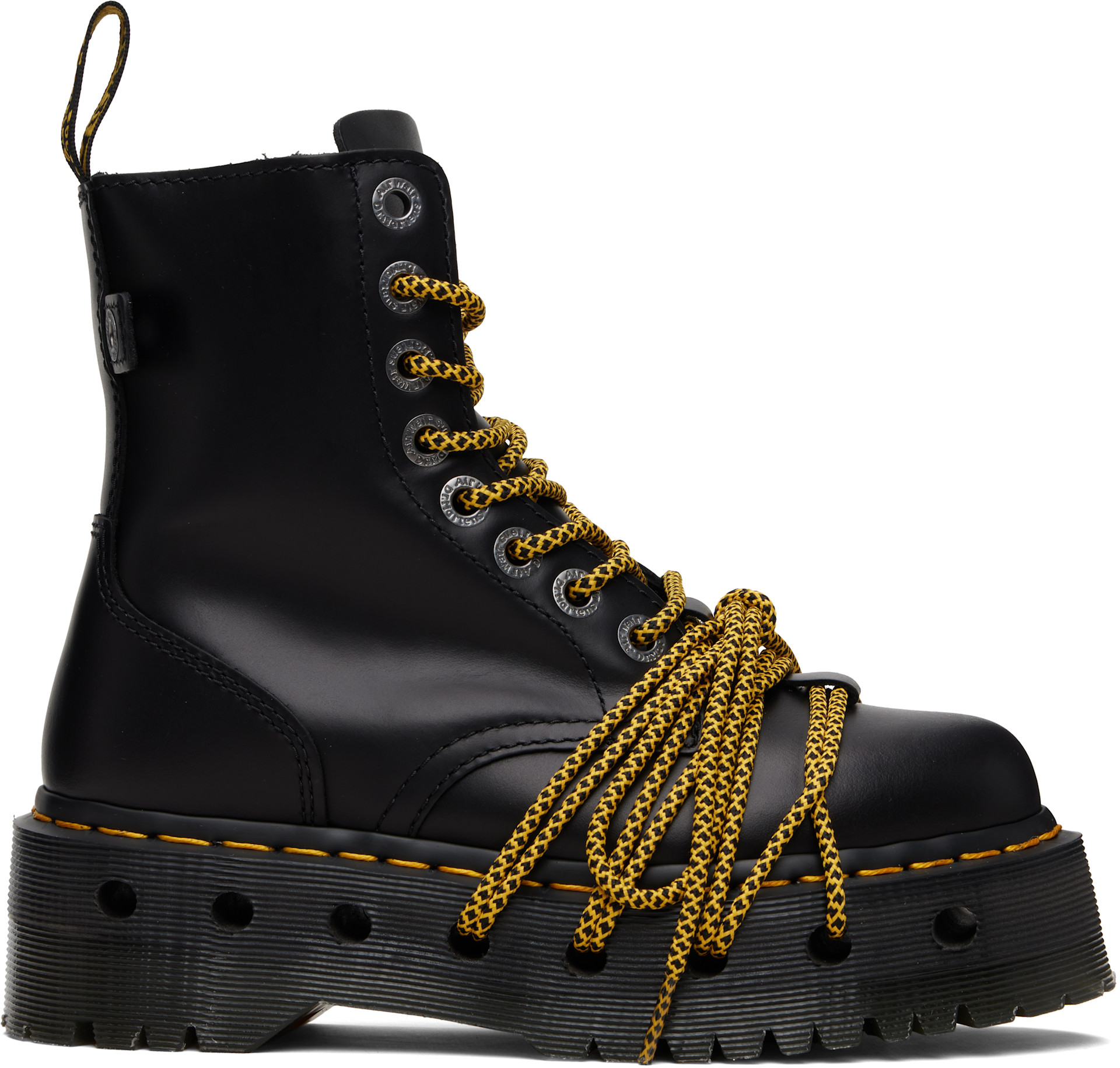 Dr. Martens: Black Jadon XL Leather Platform Boots | SSENSE