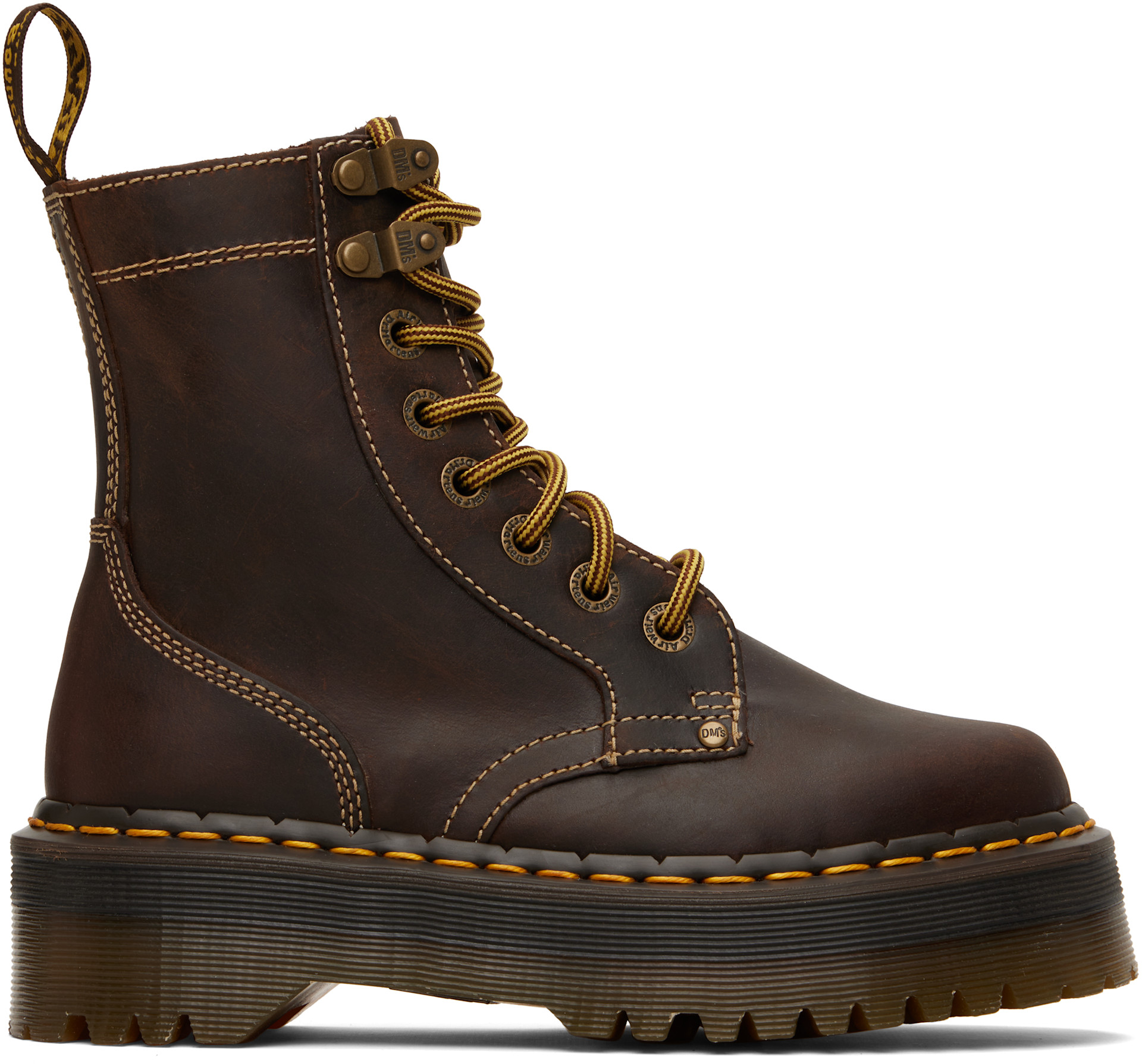 Dr. Martens: Brown Jadon Arc Platform Boots | SSENSE