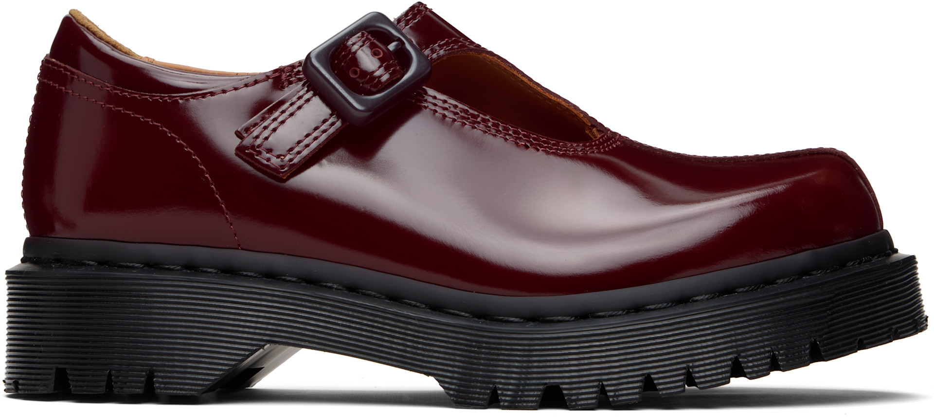 Dr. Martens: Burgundy Rejena Mary Jane Laquered Leather Loafers