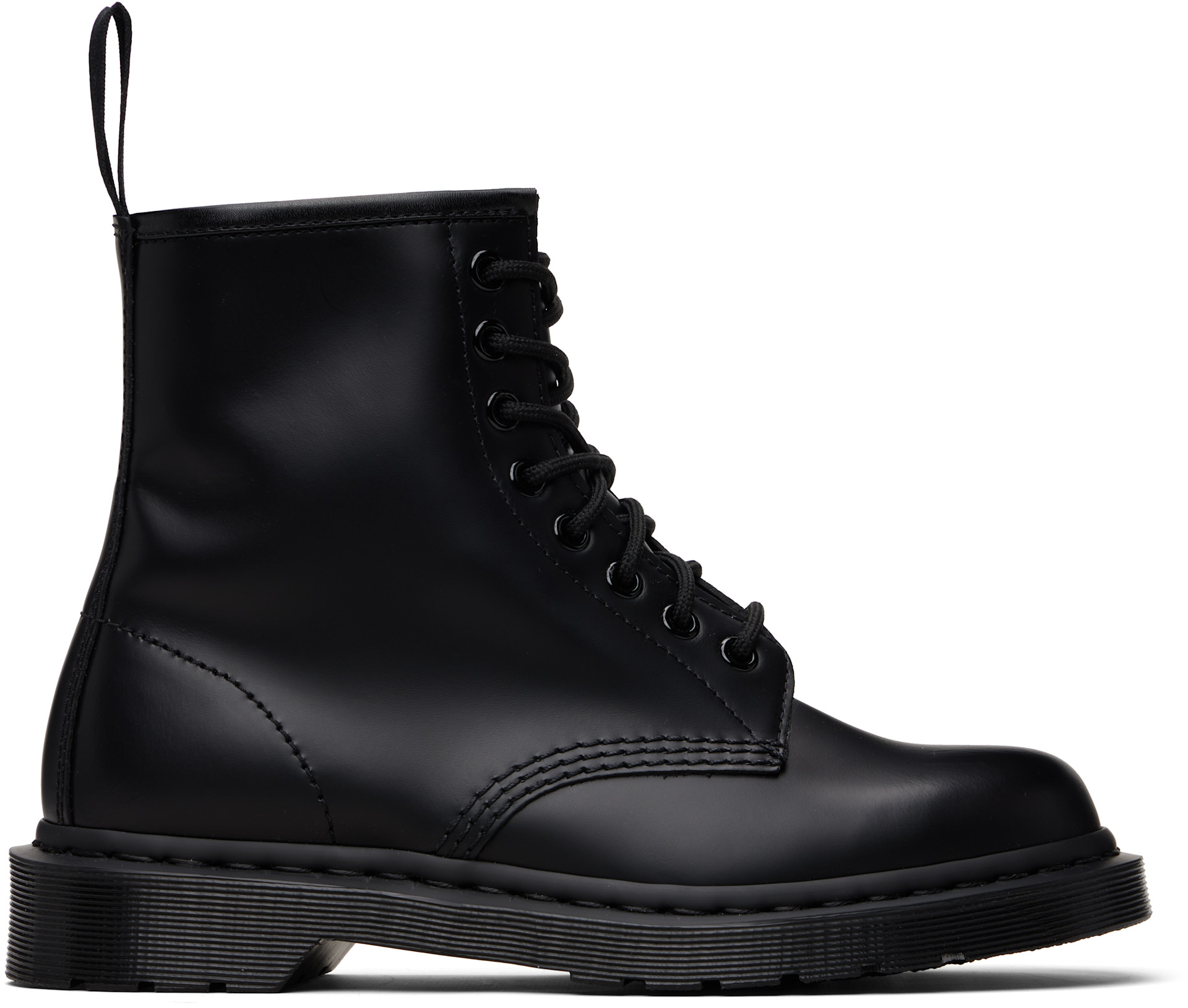 Dr. Martens: Black 1460 Mono Smooth Leather Lace Up Boots | SSENSE