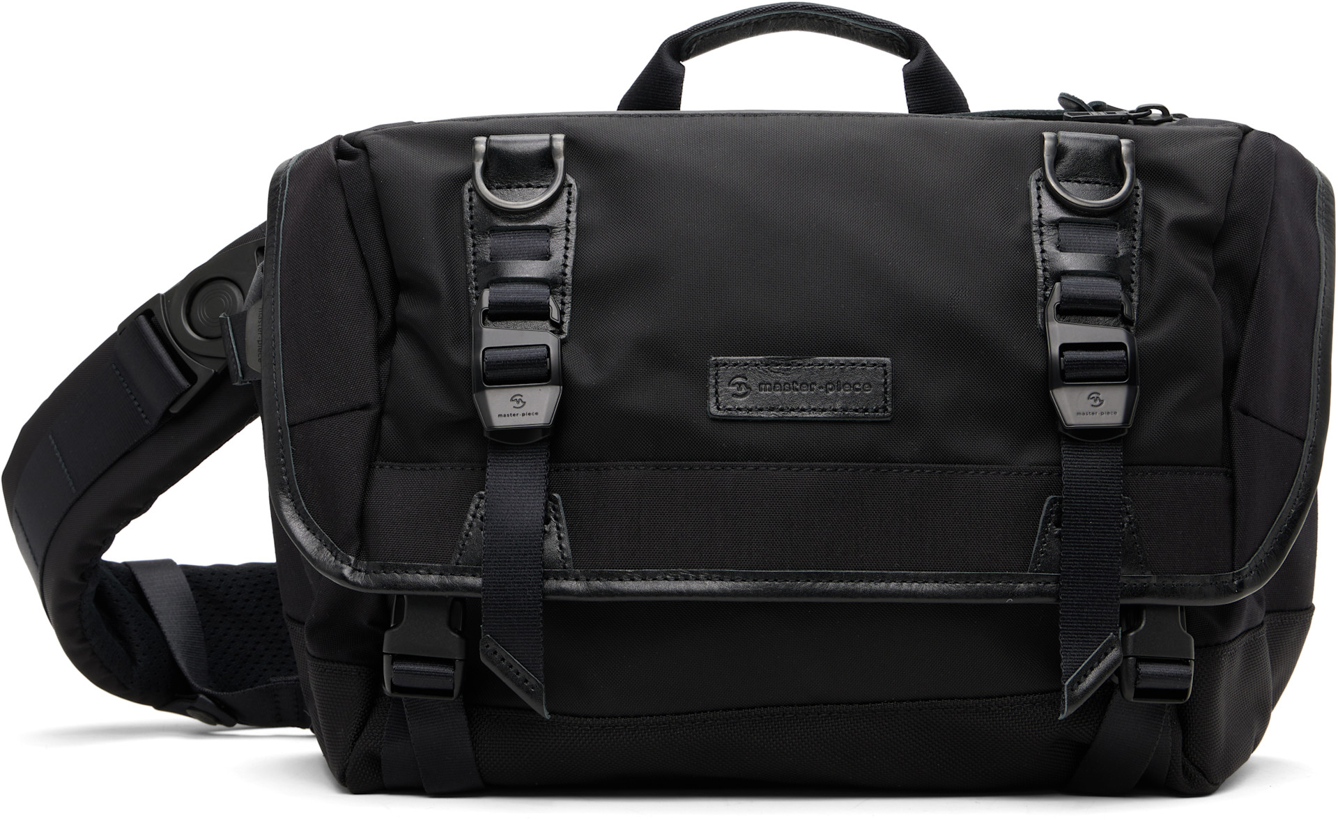 極美品 現行 MASTER PIECE Potential メッセンジャーバッグ master-piece: ブラック Potential メッセンジャーバッグ | SSENSE 日本