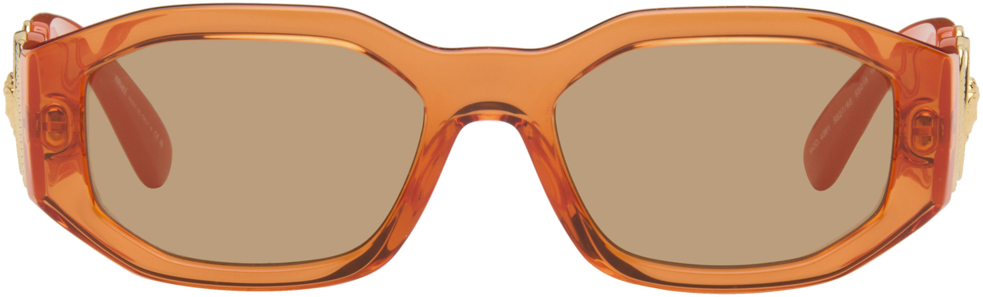 Versace: Orange Medusa Biggie Sunglasses | SSENSE
