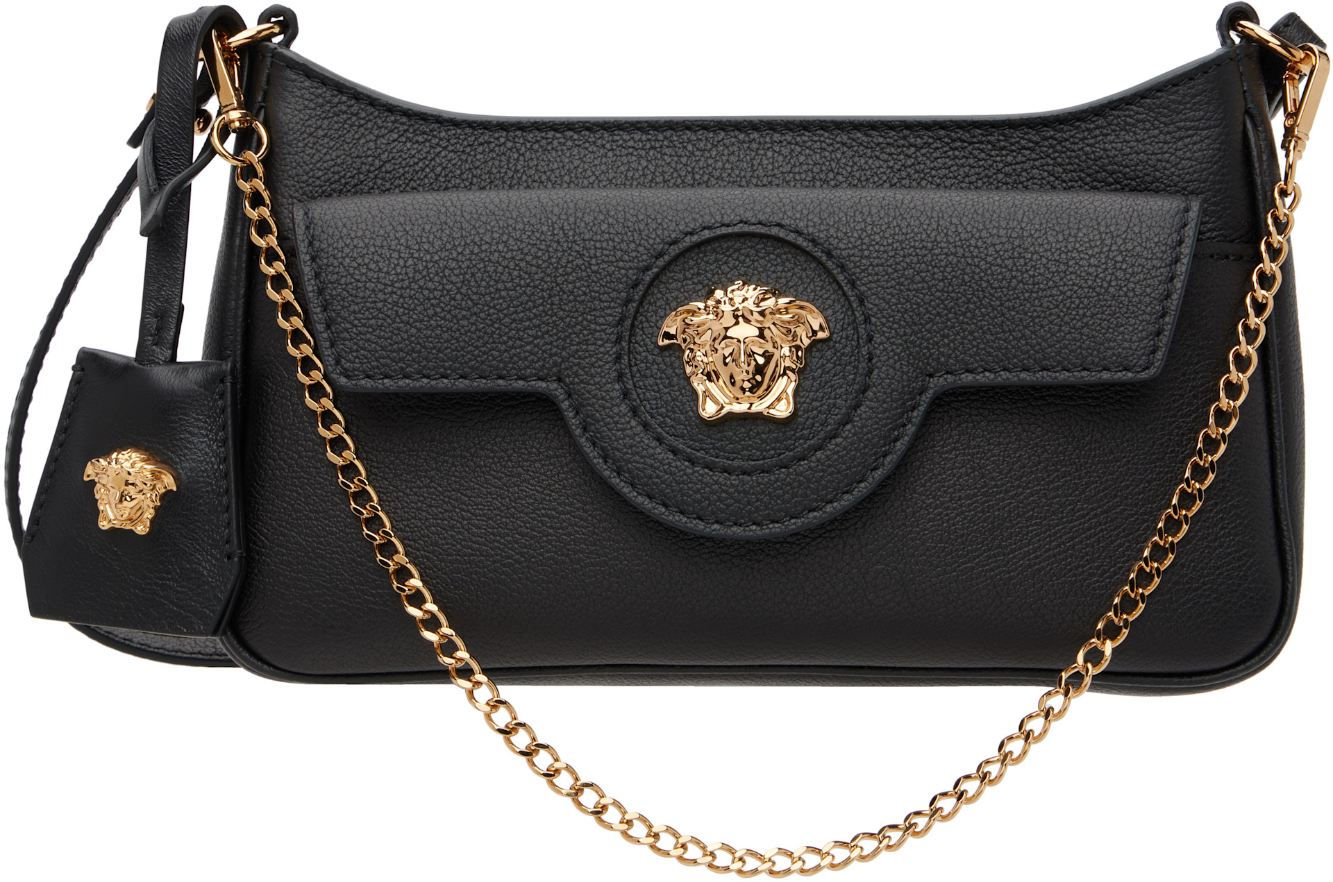 Versace: ブラック ミニ 'La Medusa' レザー バッグ | SSENSE 日本