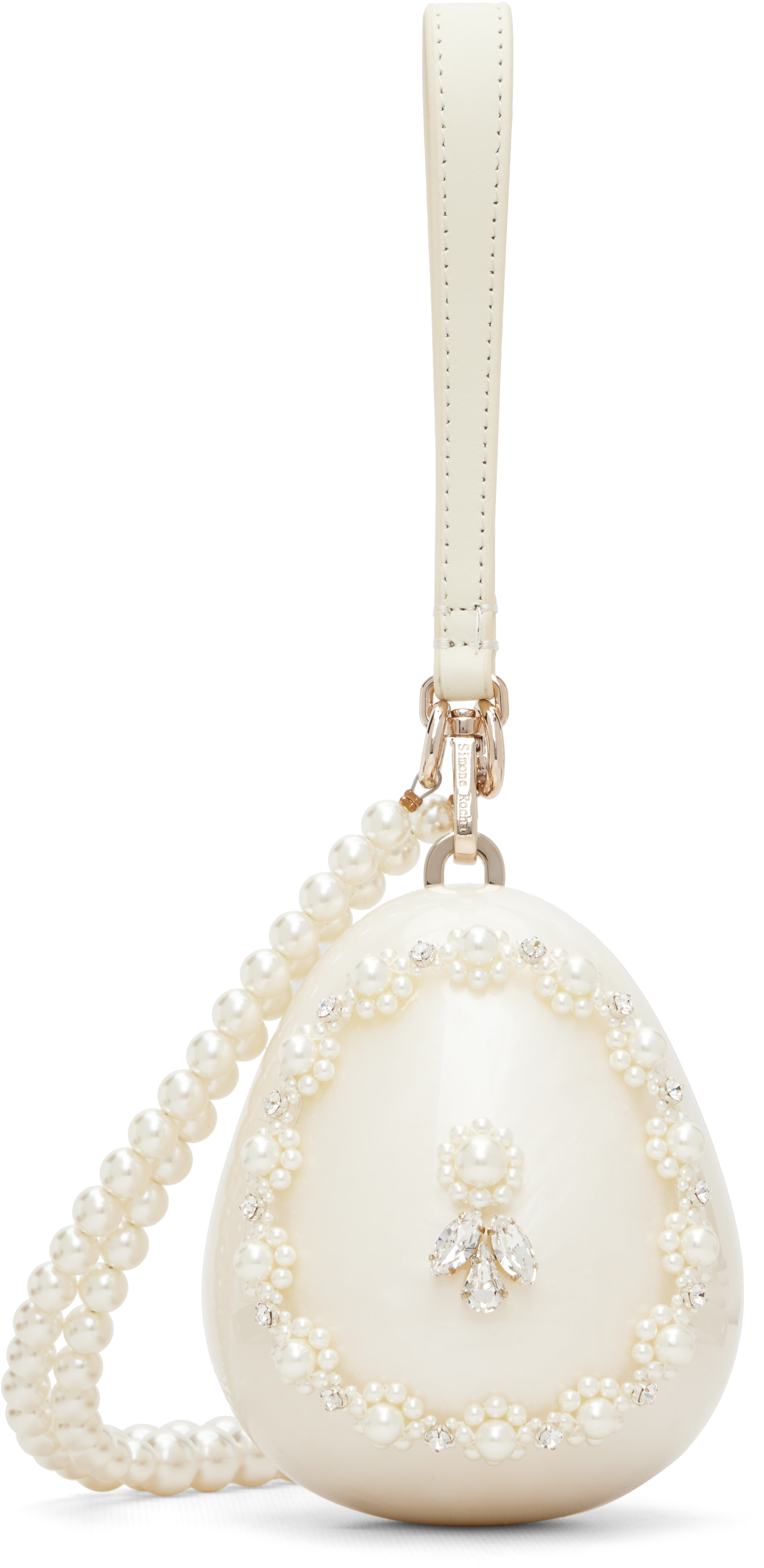 Simone Rocha: オフホワイト Embellished Pearl Egg バッグ | SSENSE 日本