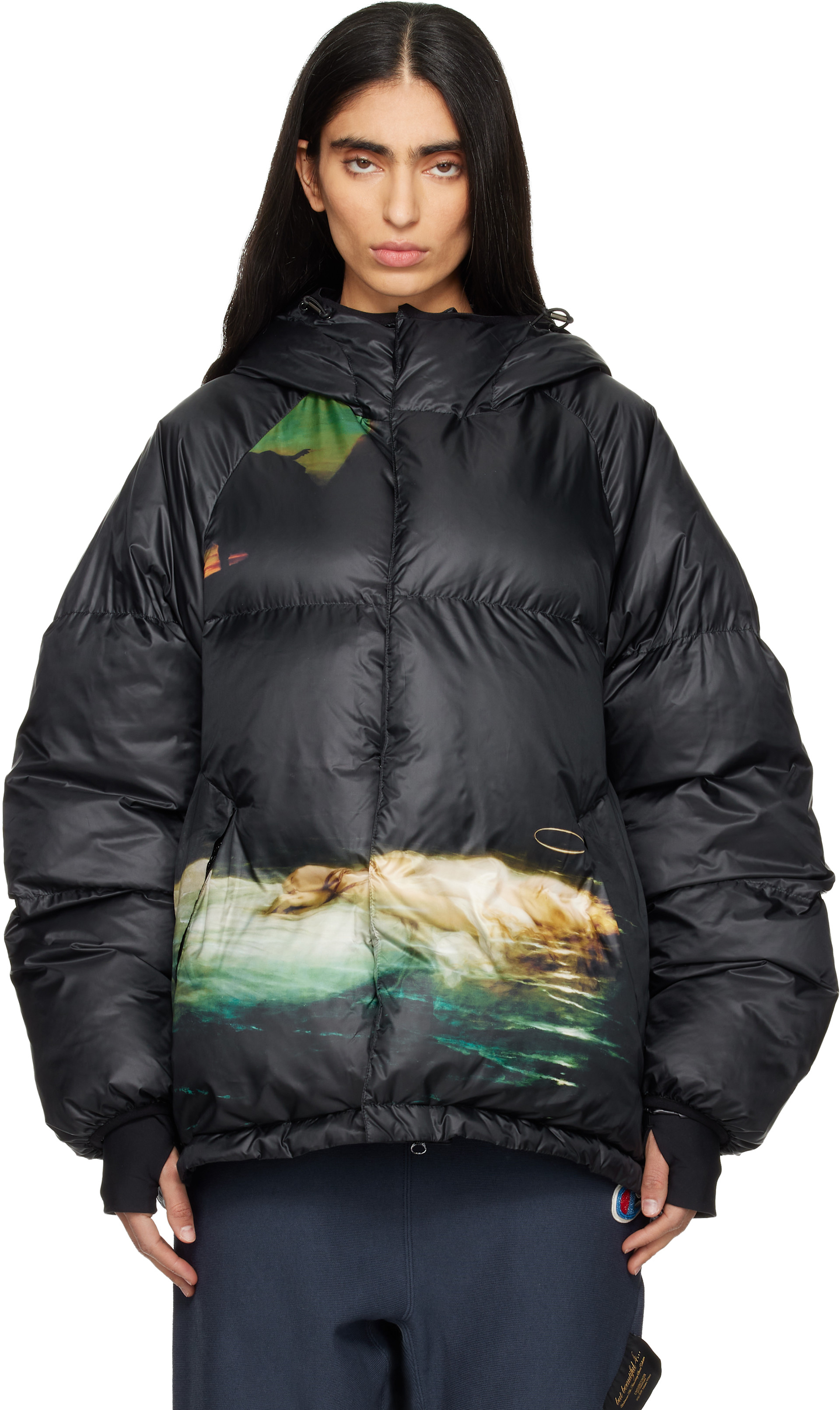 UNDERCOVER: SSENSE Exclusive Black UC2E9204 Down Jacket | SSENSE display picture 1