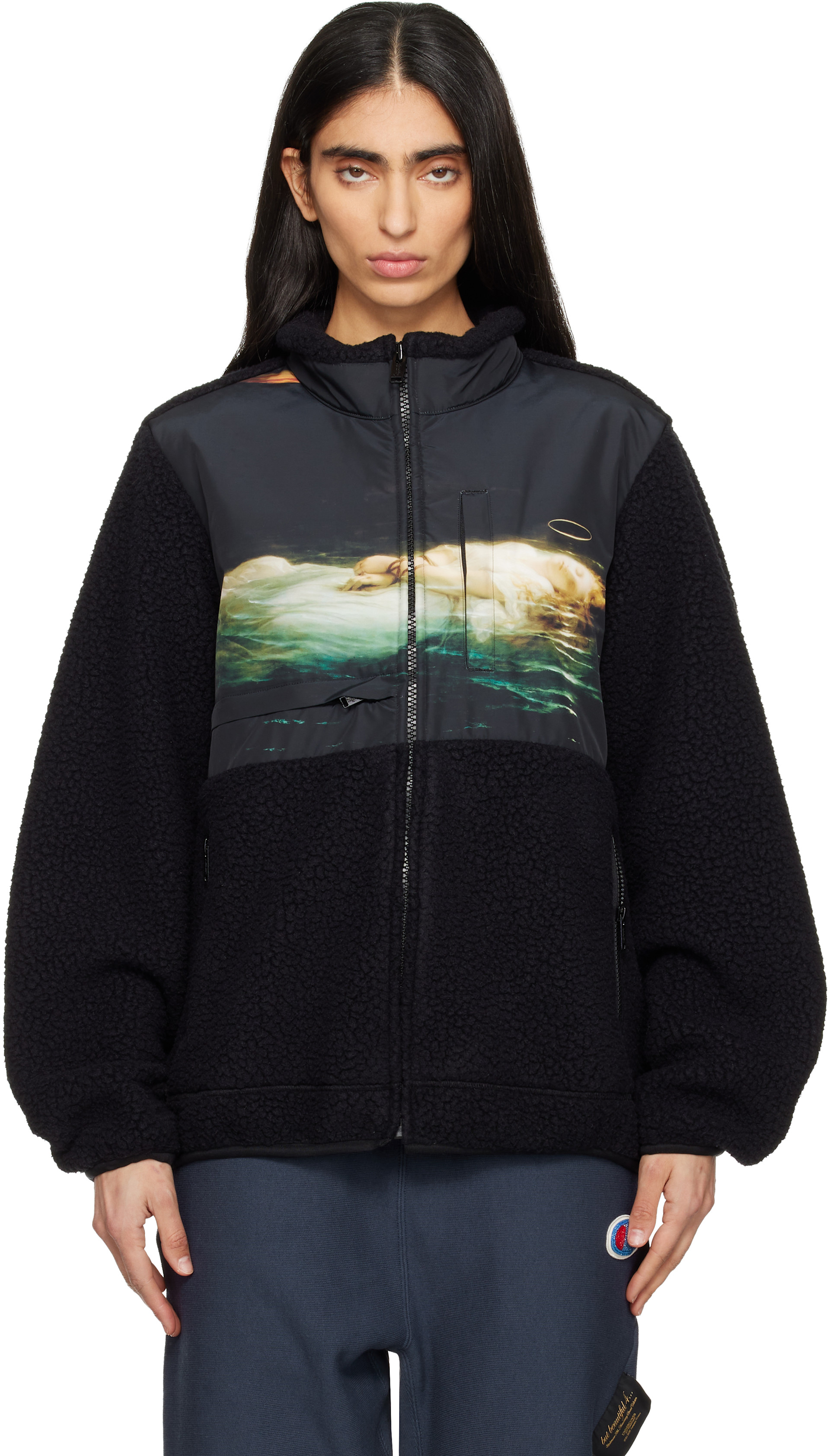 UNDERCOVER: SSENSE限定 ブラック Polartec ボアフリース ジャケット
