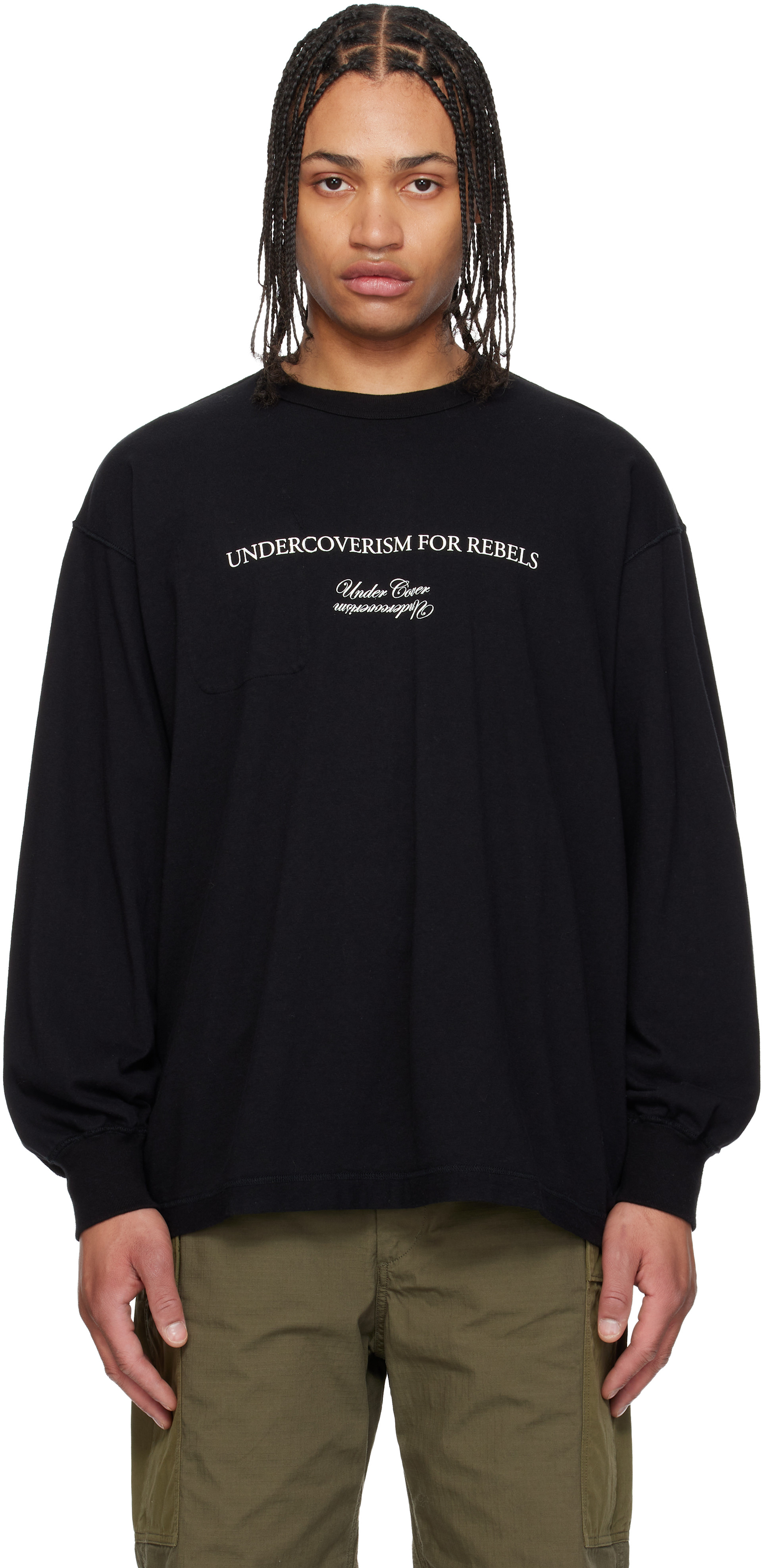 U*E様 UNDERCOVER ブラック Tシャツ UNDERCOVER: Black UP1F4807 T-shirt | SSENSE