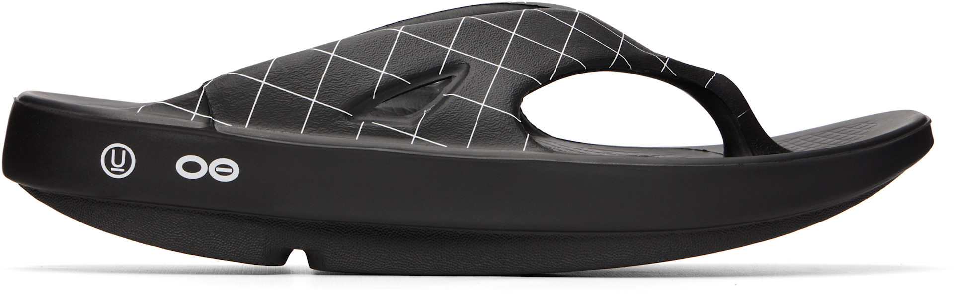 UNDERCOVER: Black OOFOS Edition UC1F4F03 Flip-Flops | SSENSE