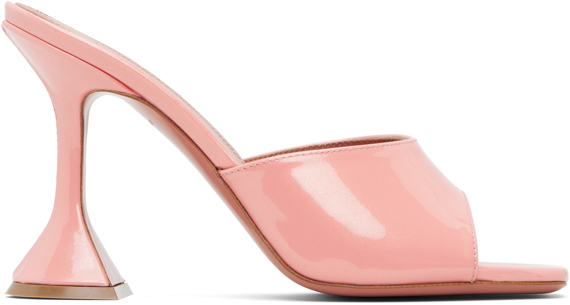Amina Muaddi: Pink Lupita Slipper 95 Heeled Sandals | SSENSE