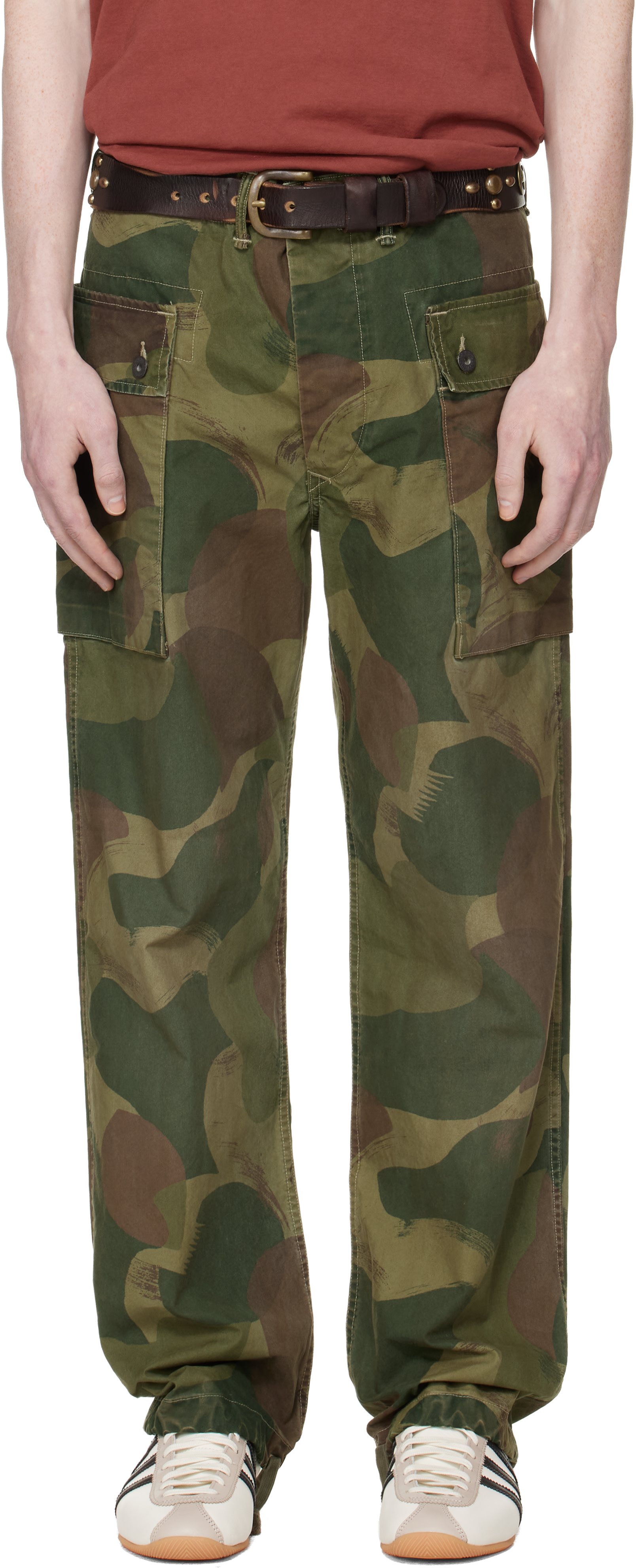 新品 RRL サスペンダー カモ 迷彩 バッグ 財布 ベルト パンツ キャップ ガチャベルト GIベルト 40ミリ メンズ ベルト 布ベルト 迷彩柄 カモ柄