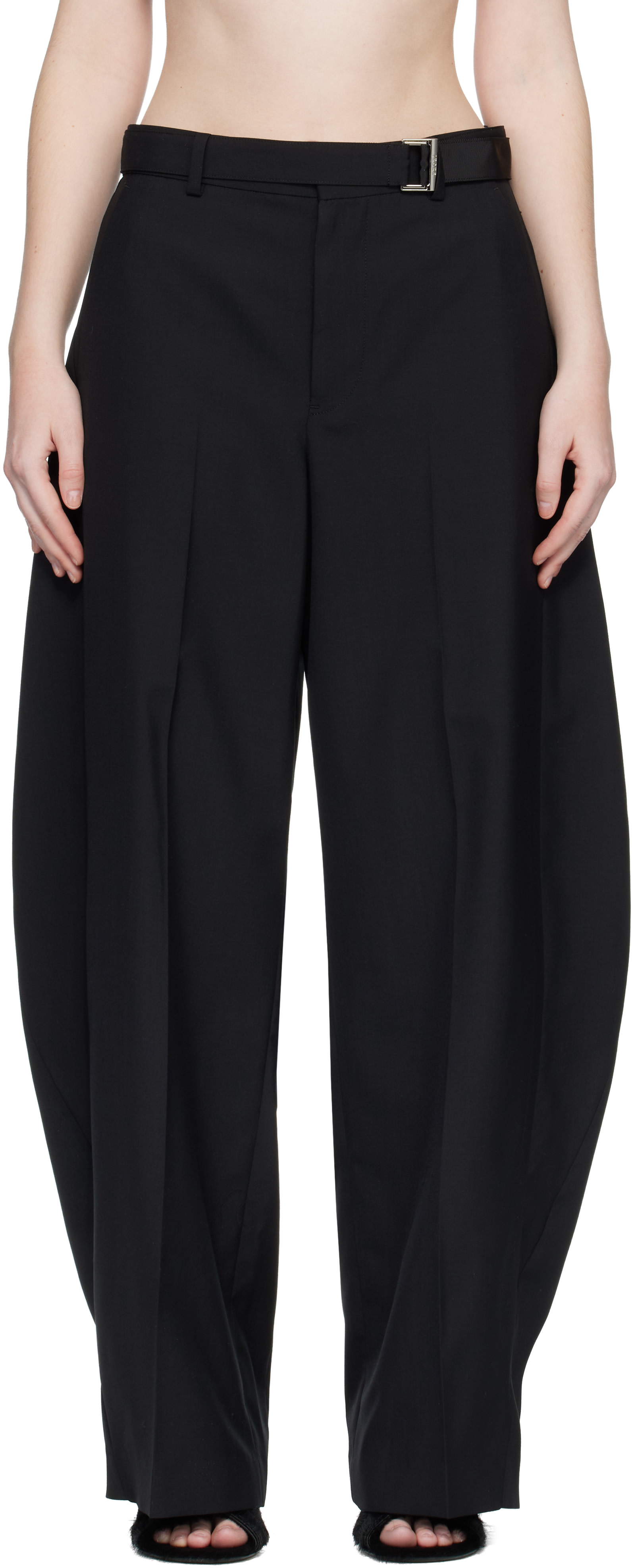 sacai: Black Suiting Trousers | SSENSE