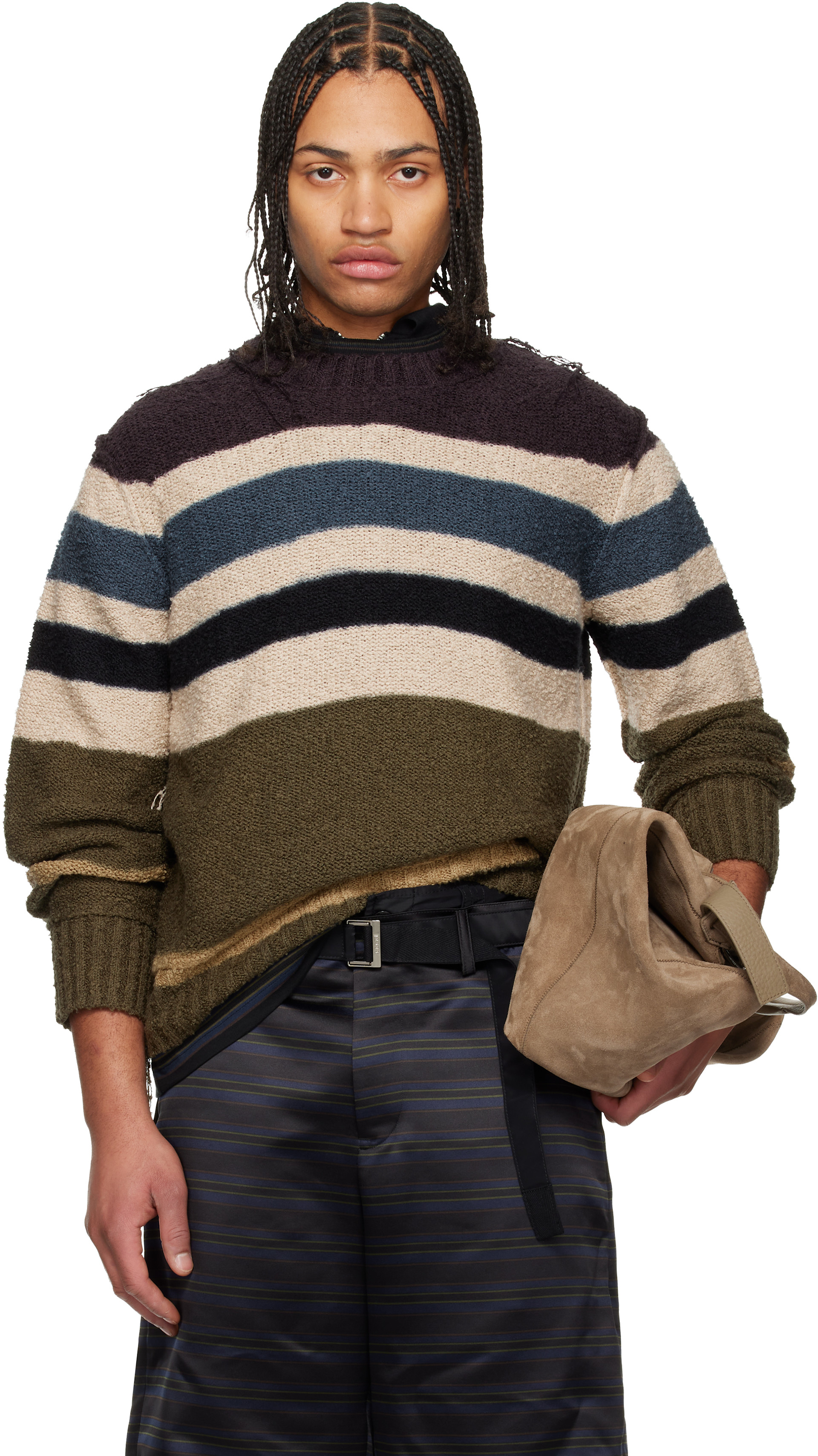 sacai＊ベルベットスリーブセーター サカイの新作ニットを秋の主役に。タイムレスなデザインと豊富なカラー