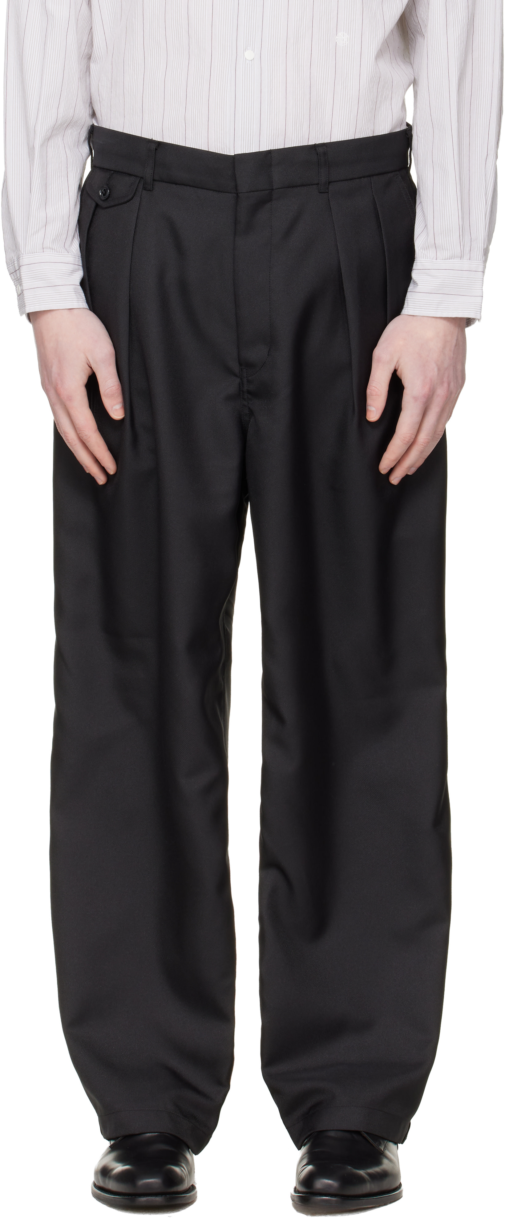 nanamica: Black Polyester Twill Club Trousers | SSENSE
