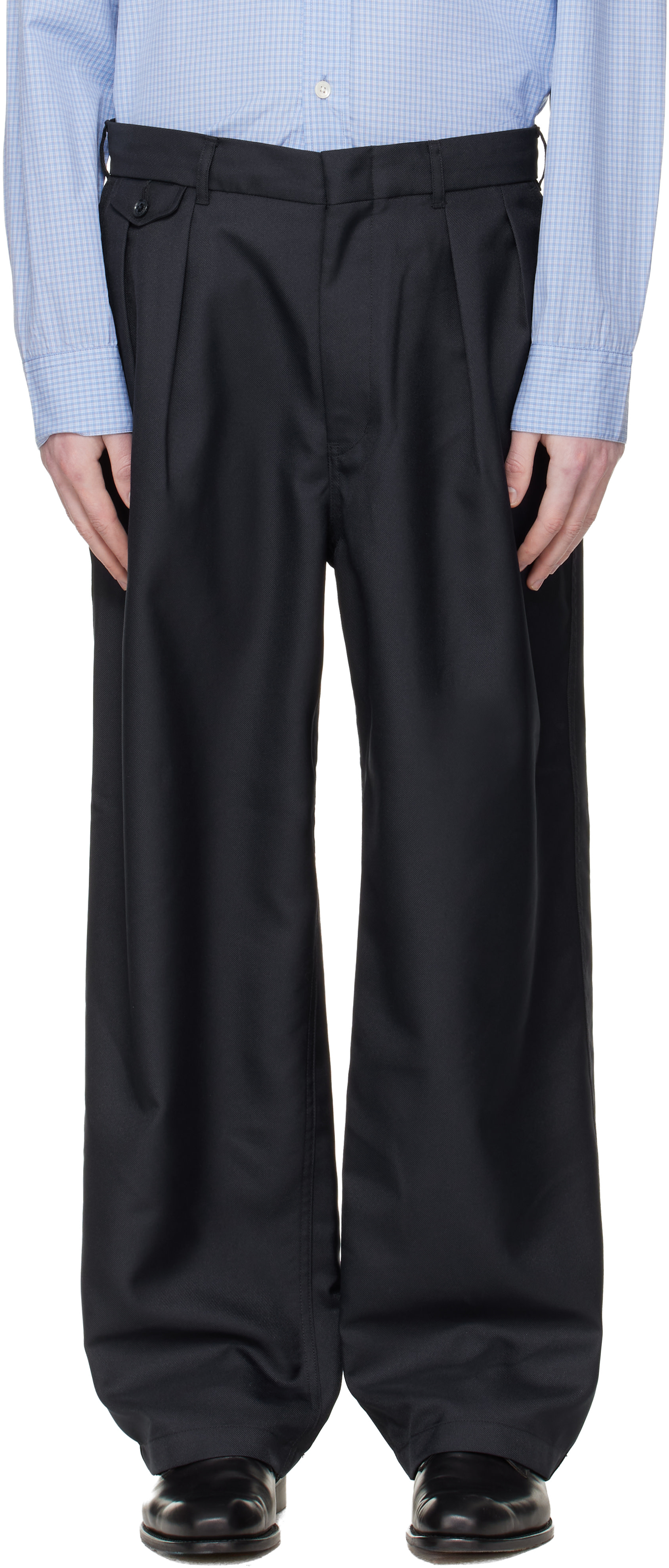 nanamica: Navy Polyester Twill Club Trousers | SSENSE