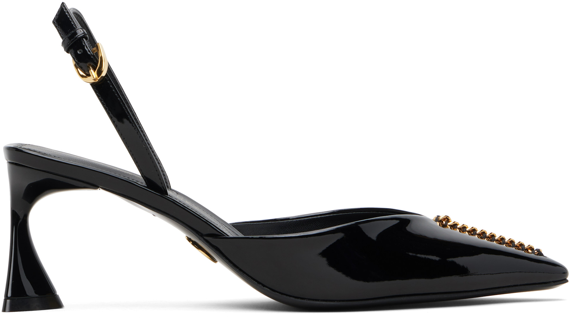 Stella McCartney: Black Elsa Patent Slingback Heels | SSENSE