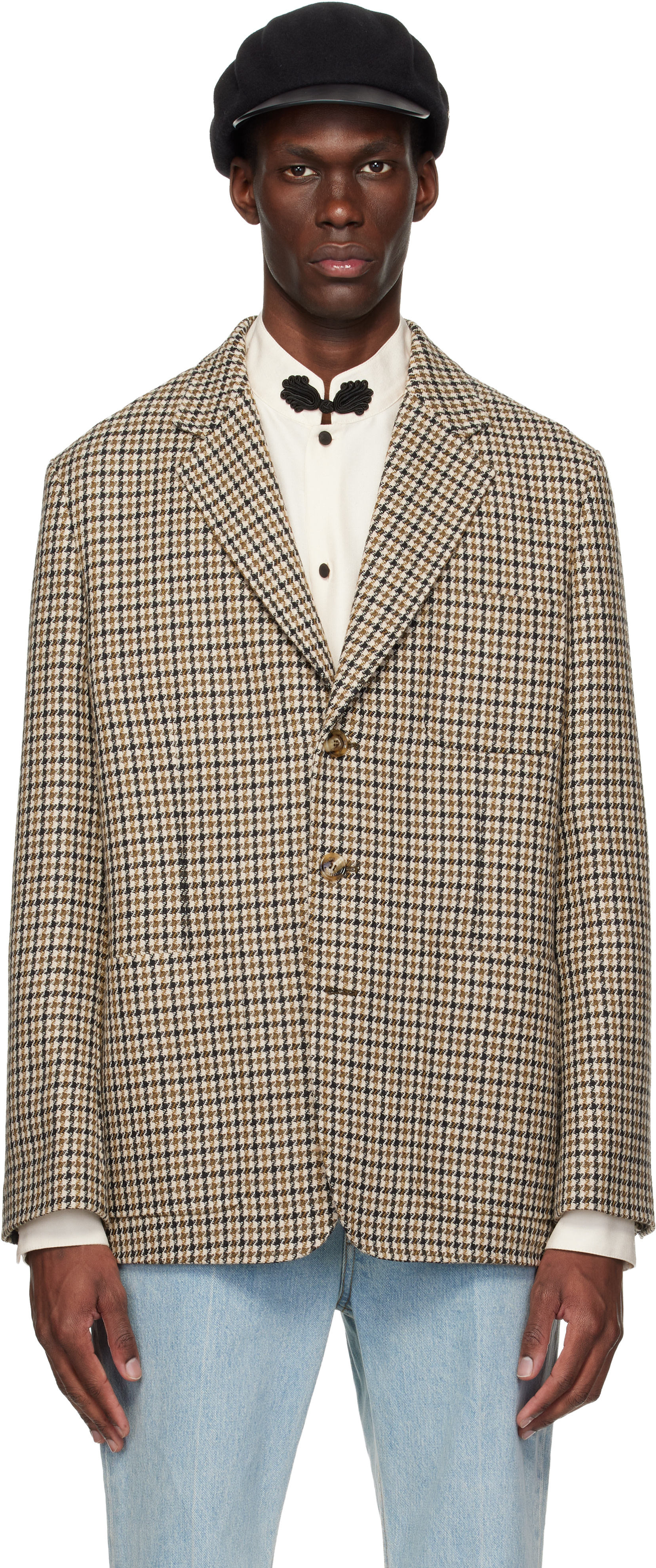 valentino garavaniジャケットスーツ ベージュ 46 ベルト付き Valentino: ベージュ シングルジャケット | SSENSE 日本