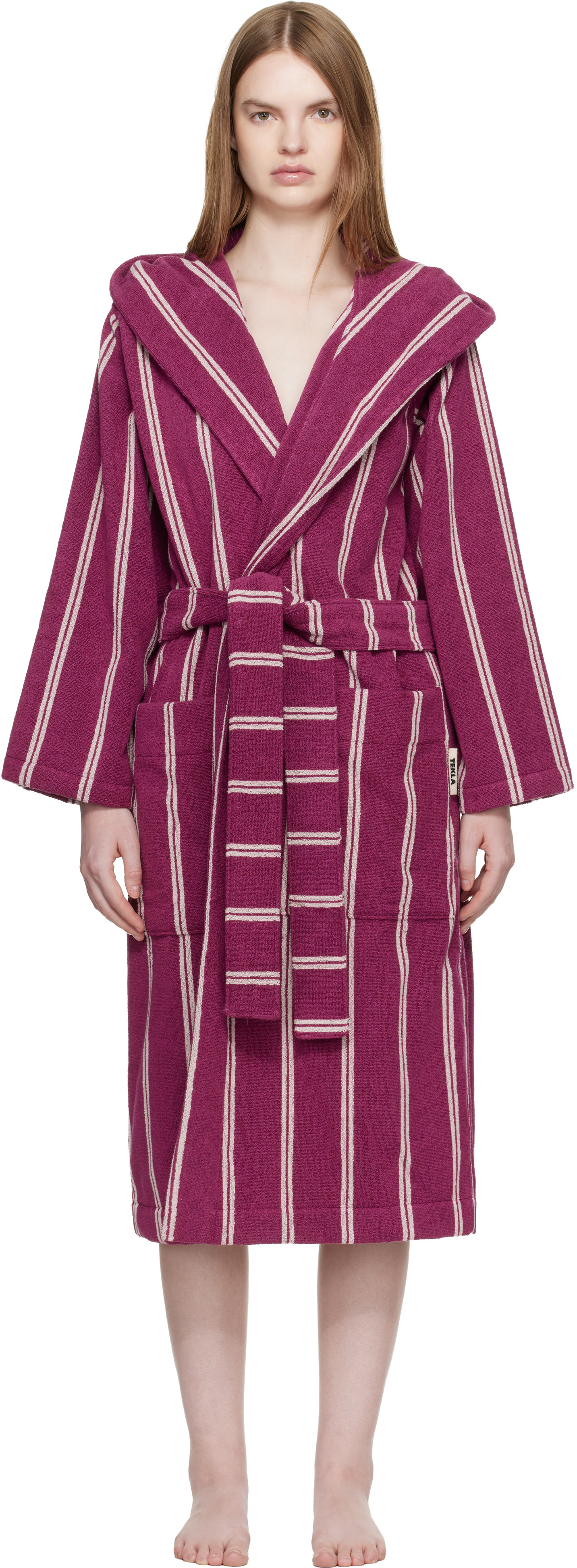Tekla: Purple Terry Hooded Bathrobe | SSENSE