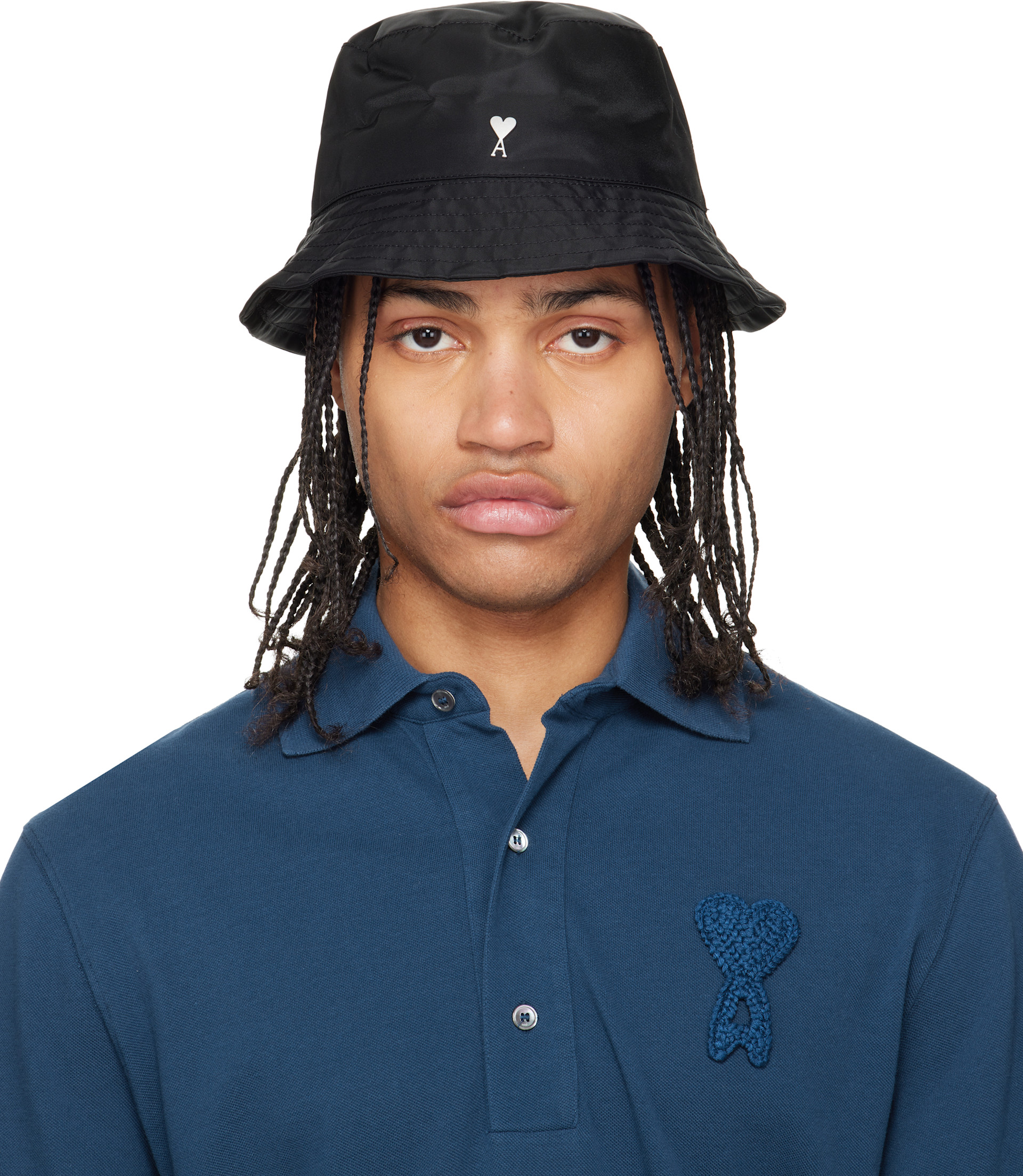 Ami Parisバケットハット AMI Paris: Black Ami de Coeur Stud Bucket Hat | SSENSE Germany