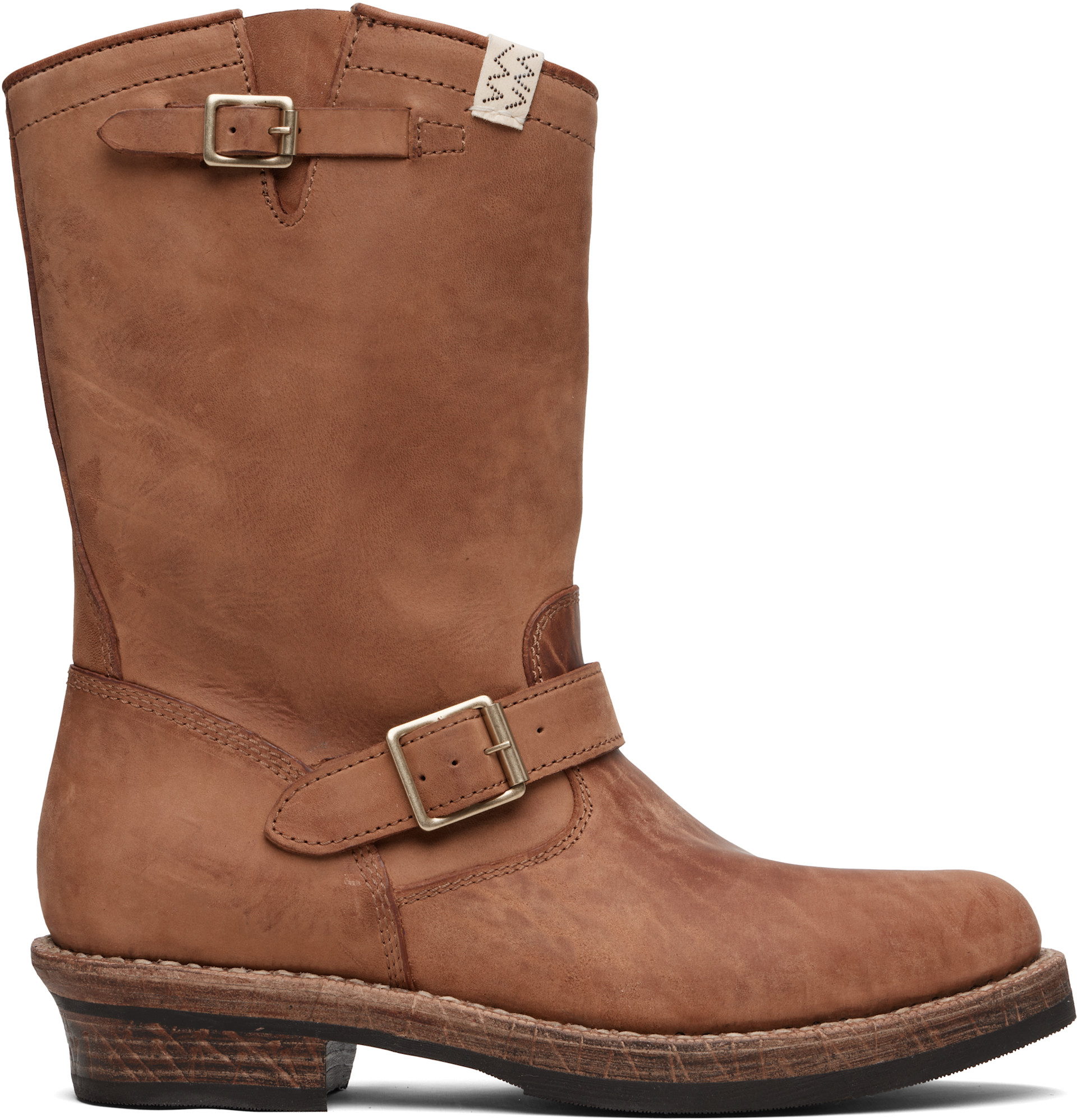visvim: Brown T.W.O. Folk Boots | SSENSE
