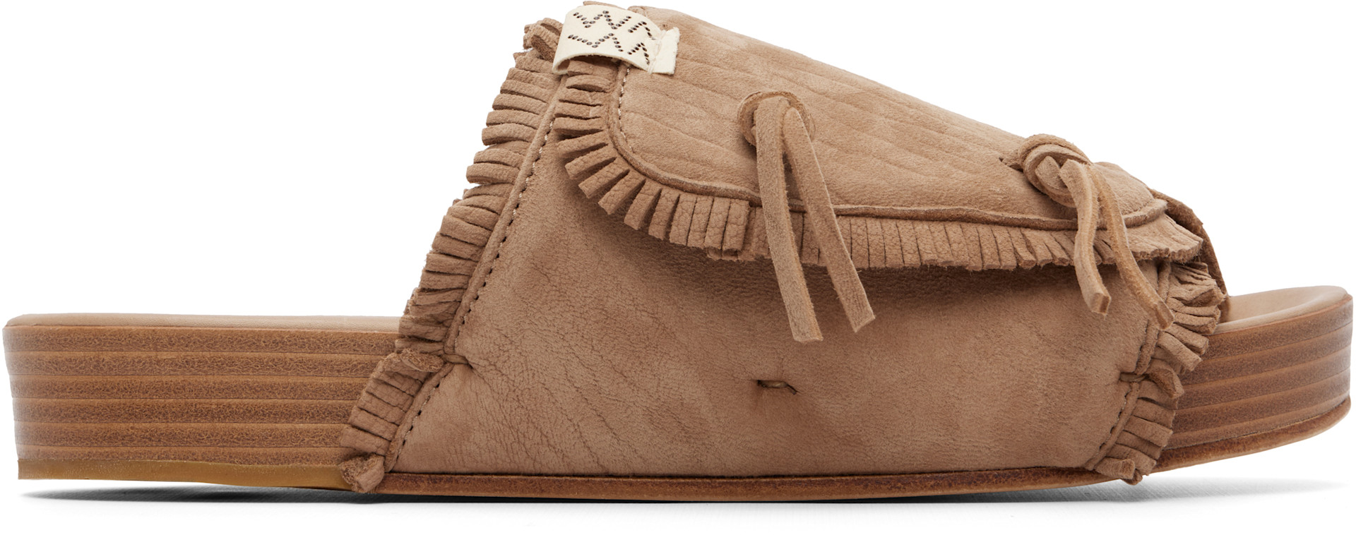 visvim: Beige Christo Shaman-Folk Sandals | SSENSE