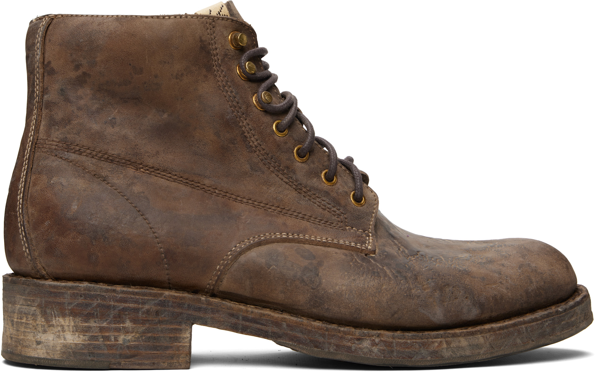 visvim: Brown Virgil Folk Boots | SSENSE