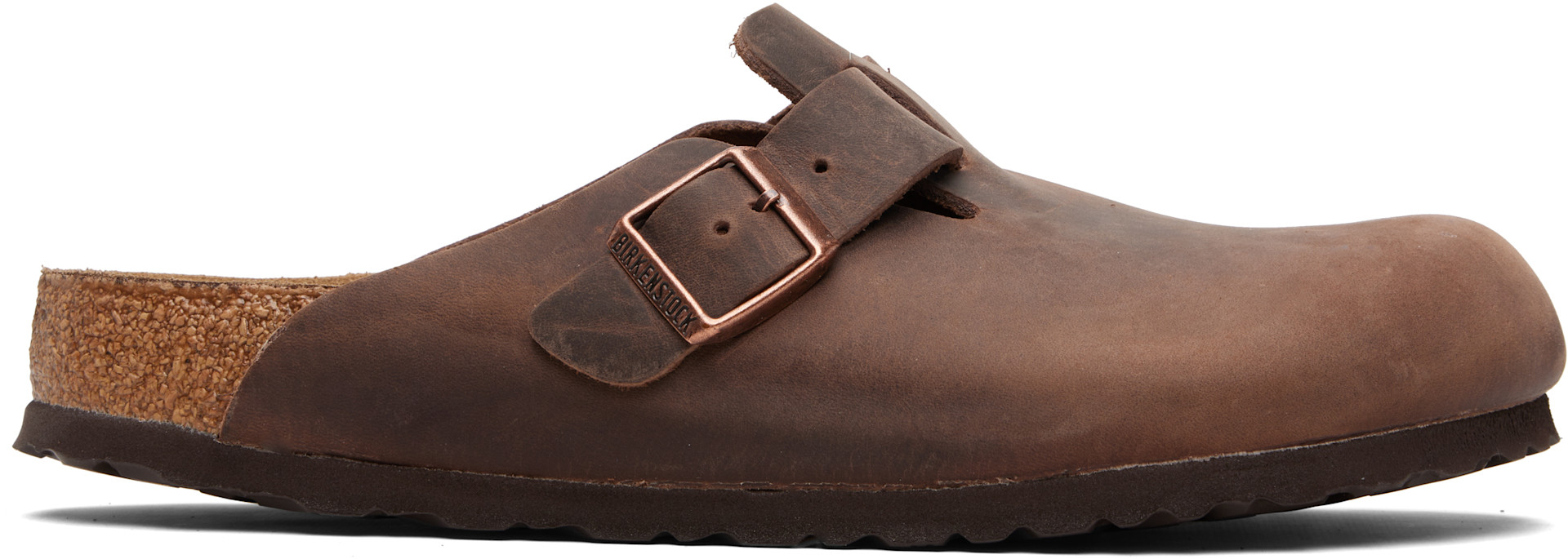 Birkenstock Brown Embossed Slip-On Clogs Birkenstock: Brown Narrow Tokio Slip-on Loafers | SSENSE main image 3