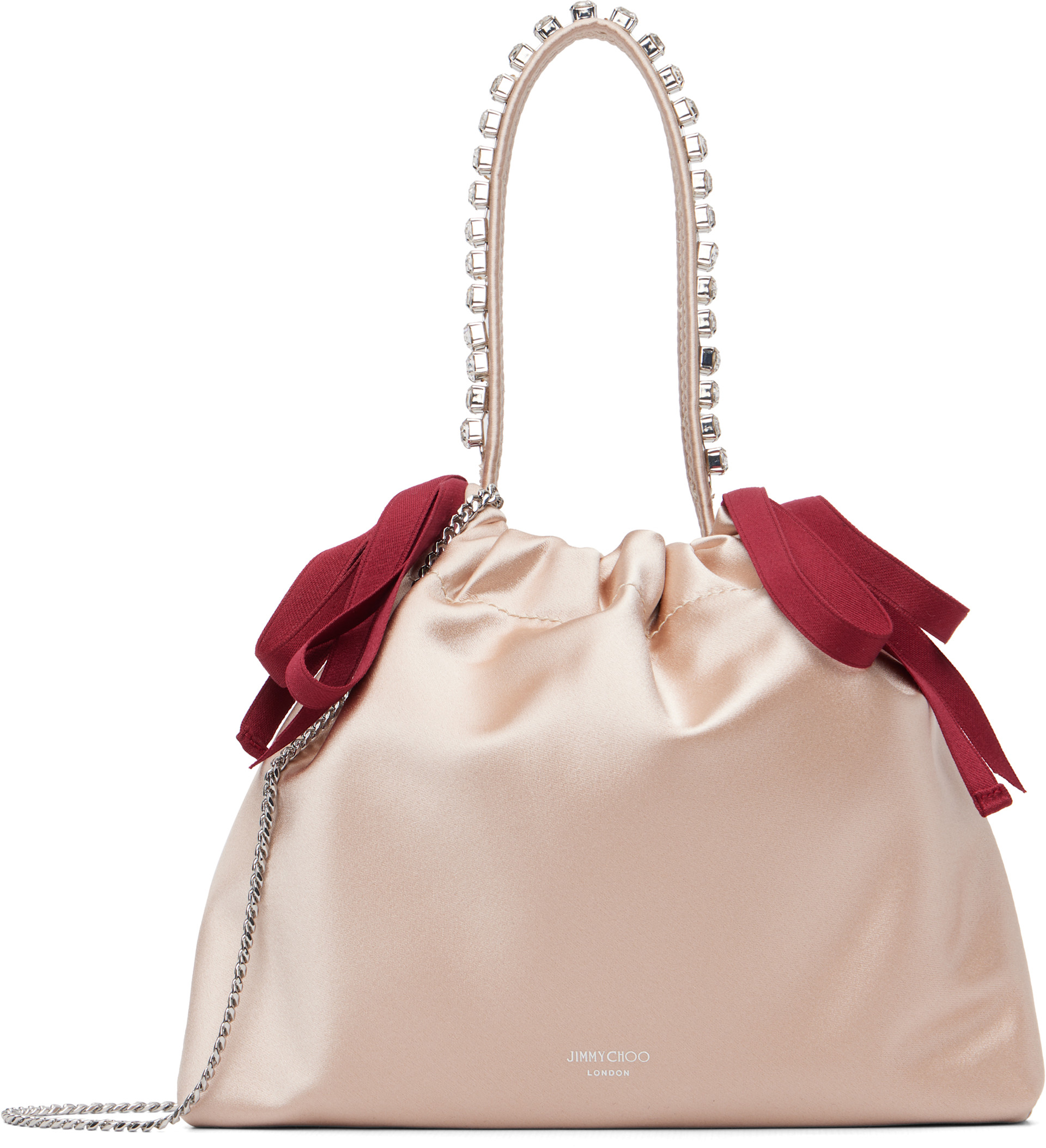 Pink Drawstring Mini Top Handle Bag by Jimmy Choo on Sale